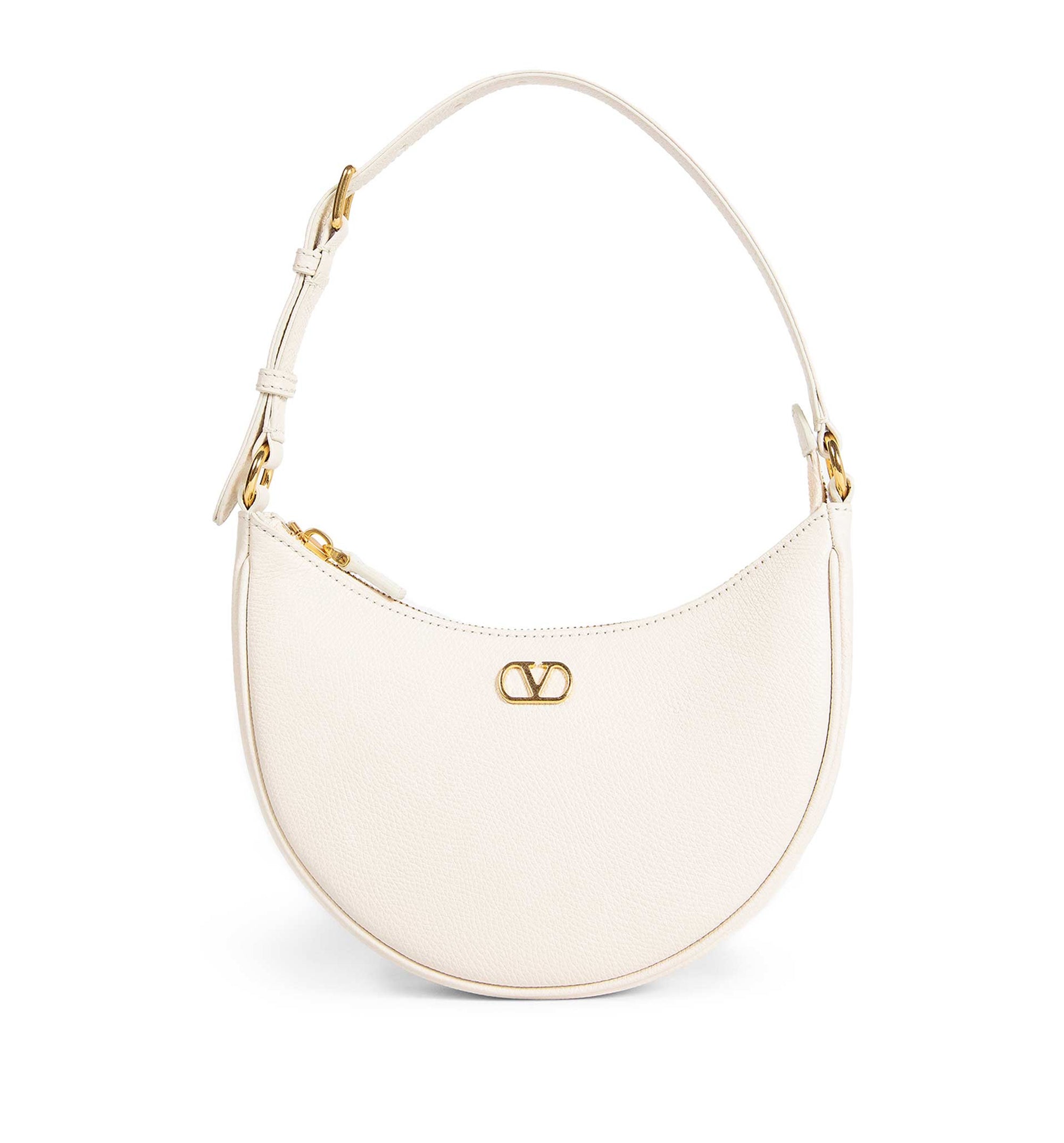 VLogo Signature Mini Hobo Bag In Grainy Calfskin