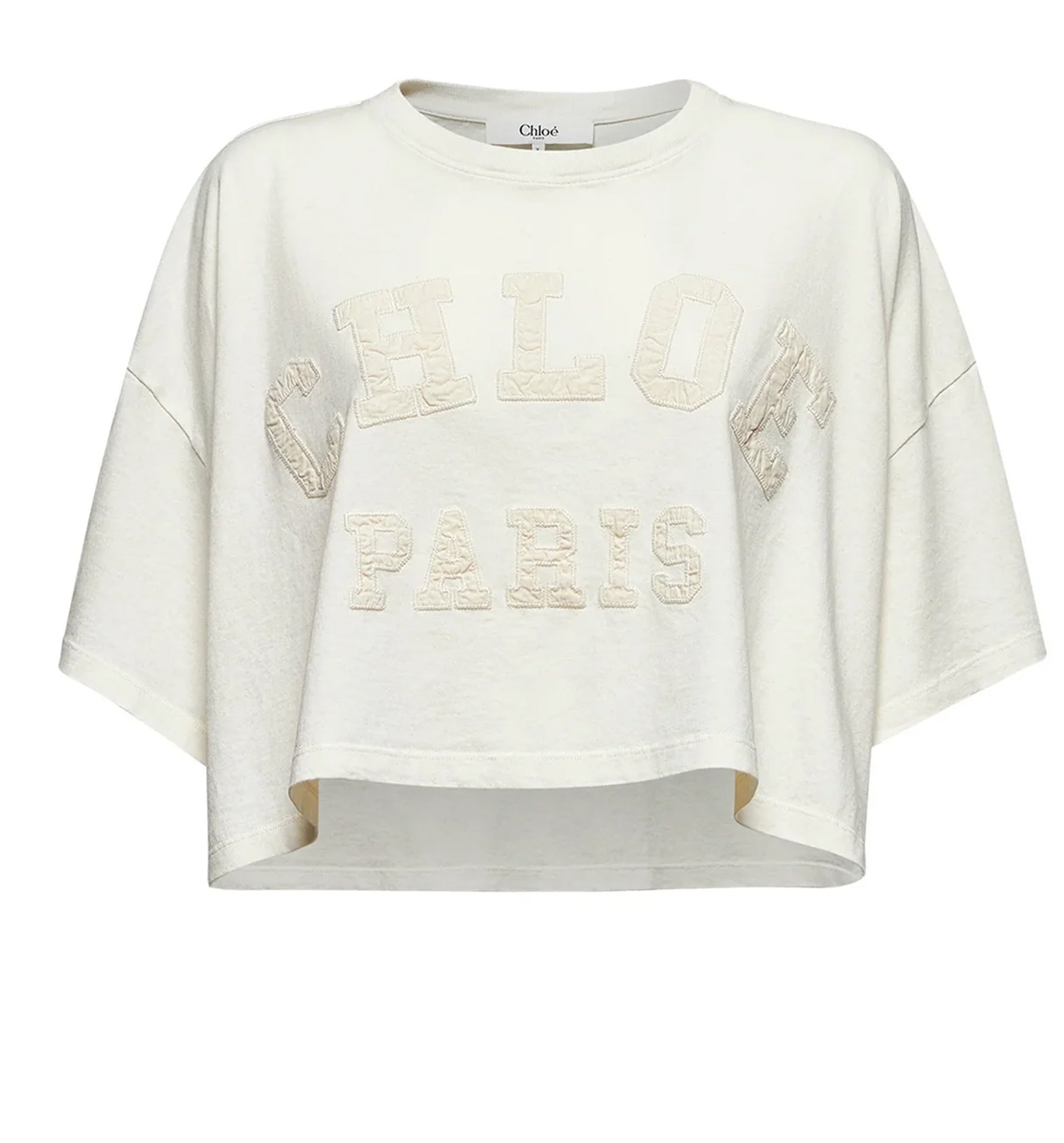 Cropped Logo T-shirt in Cotton Jersey