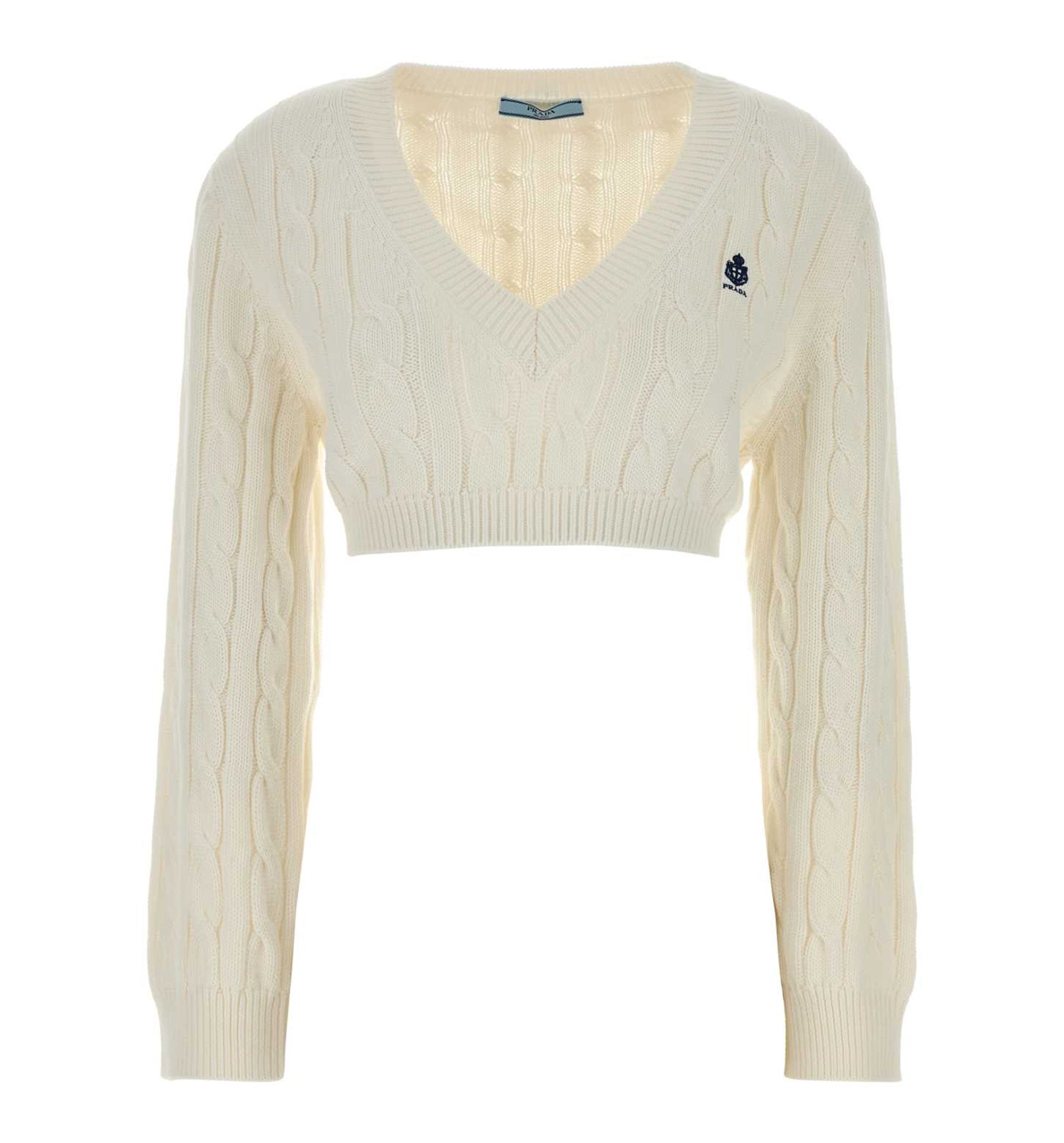 Cropped Cotton Sweater