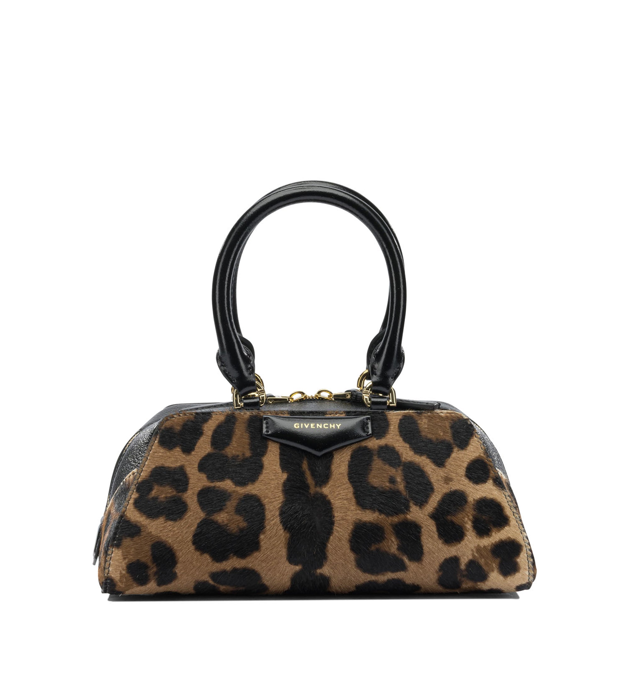 Mini Antigona East-West Bag In Leopard Pony Effect Leather