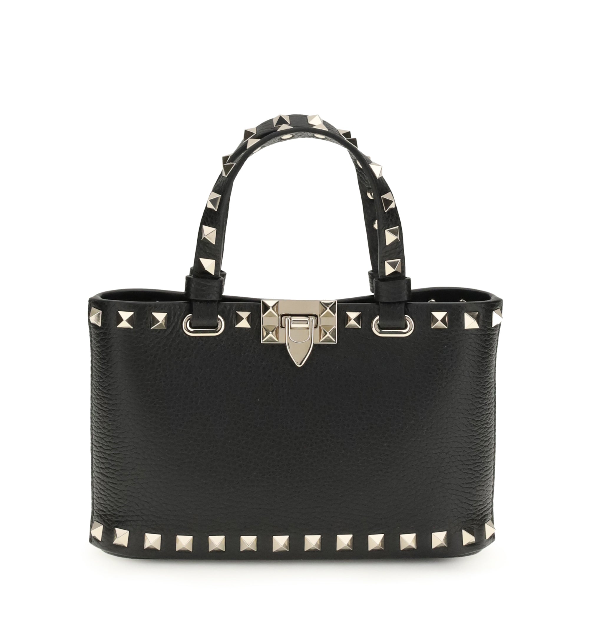 Rockstud Mini Shopping Bag In Grainy Calfskin