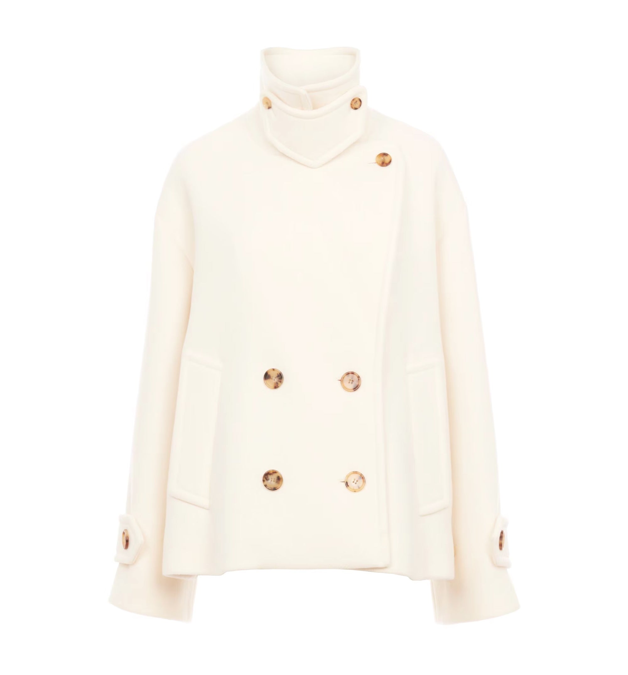 Oversized short coat in wool