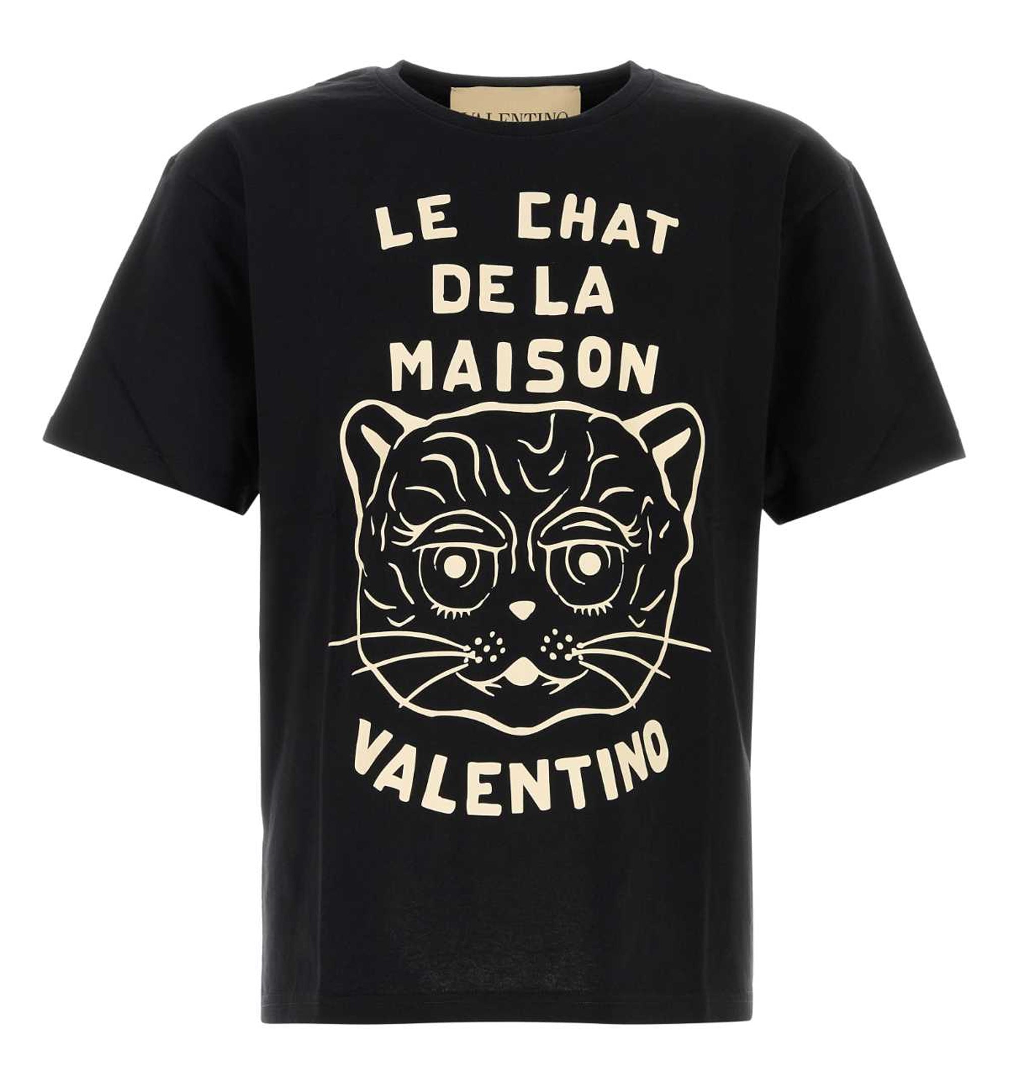 Cotton T-Shirt With Le Chat De La Maison Print