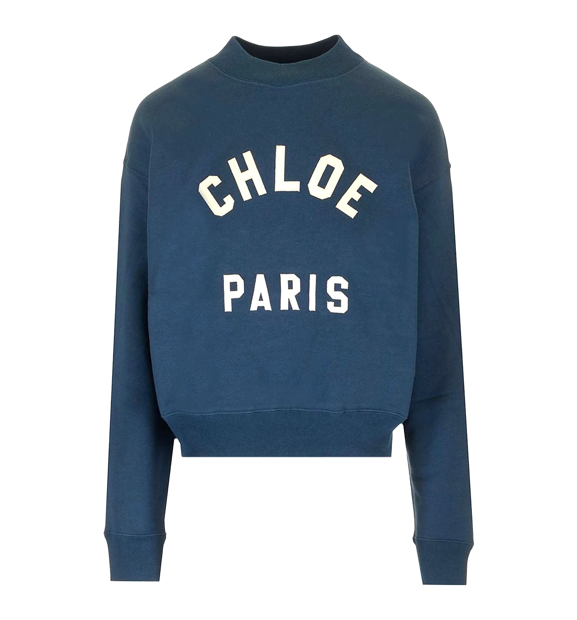 Mock-Neck Logo Sweater In Cotton Fleece