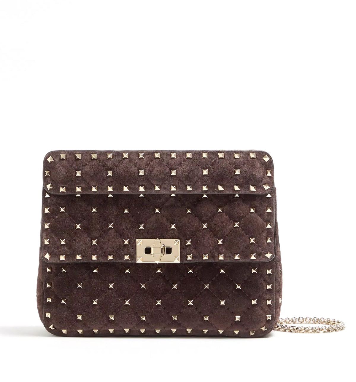 Rockstud Spike Medium Suede Bag