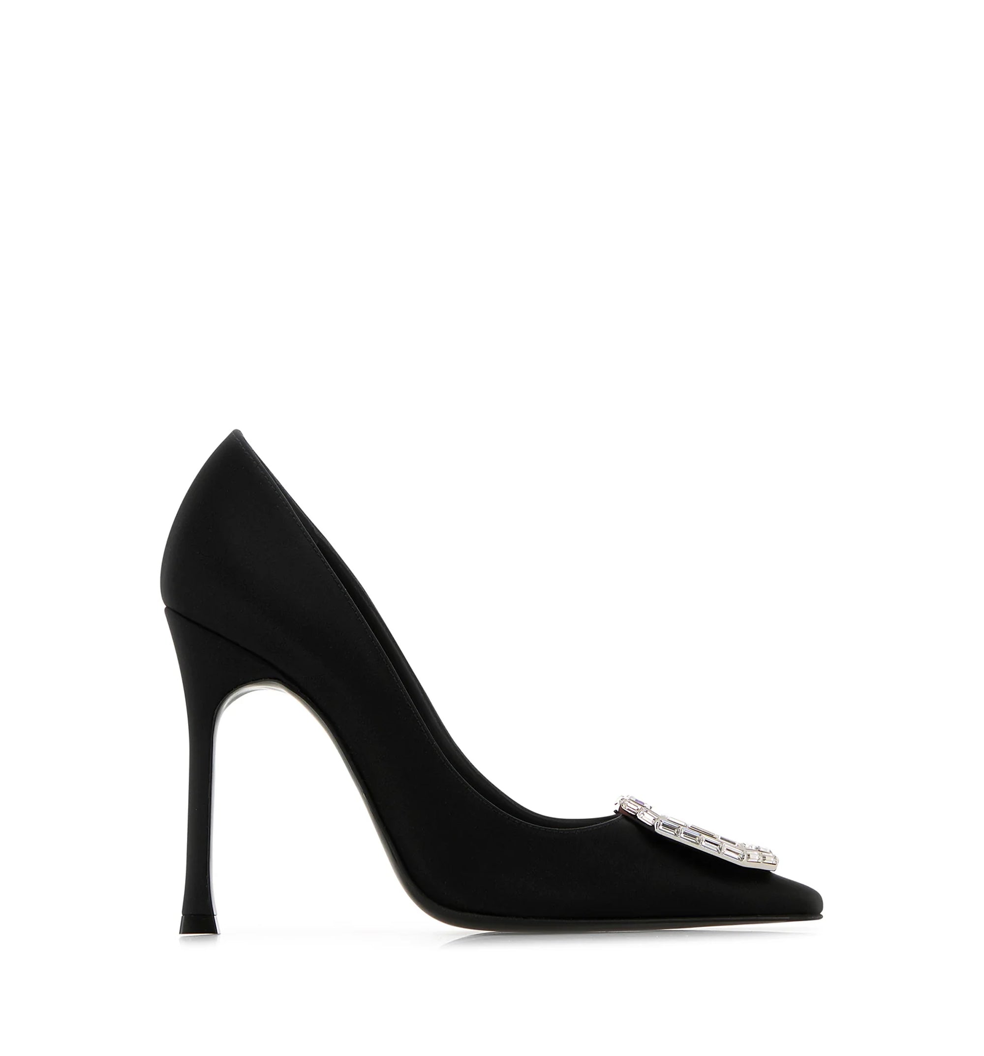 Camelia Pump 105 Black Satin And White Buckle