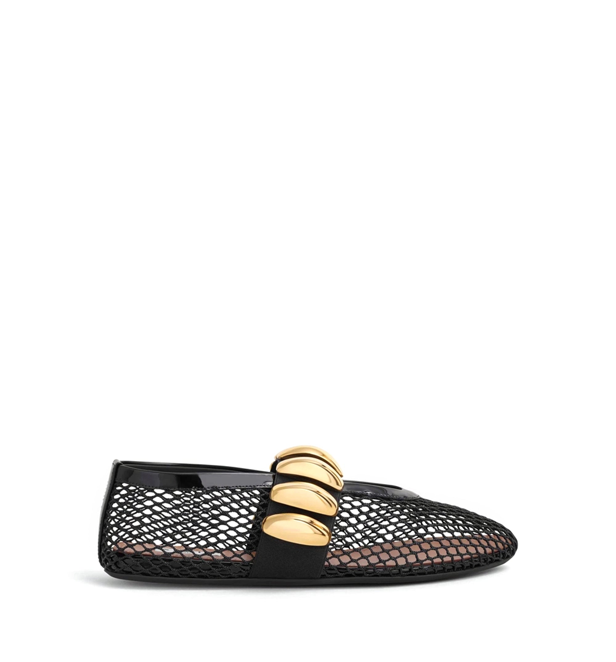 Jewel Ballet Flats in fishnet