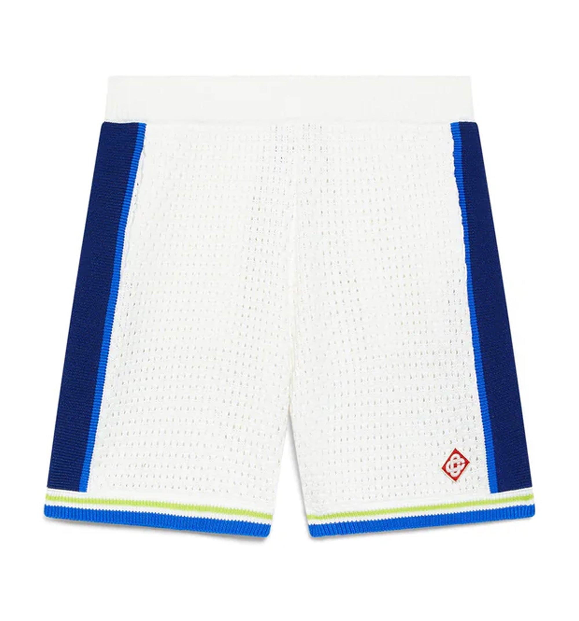 White & Blue Crochet Shorts