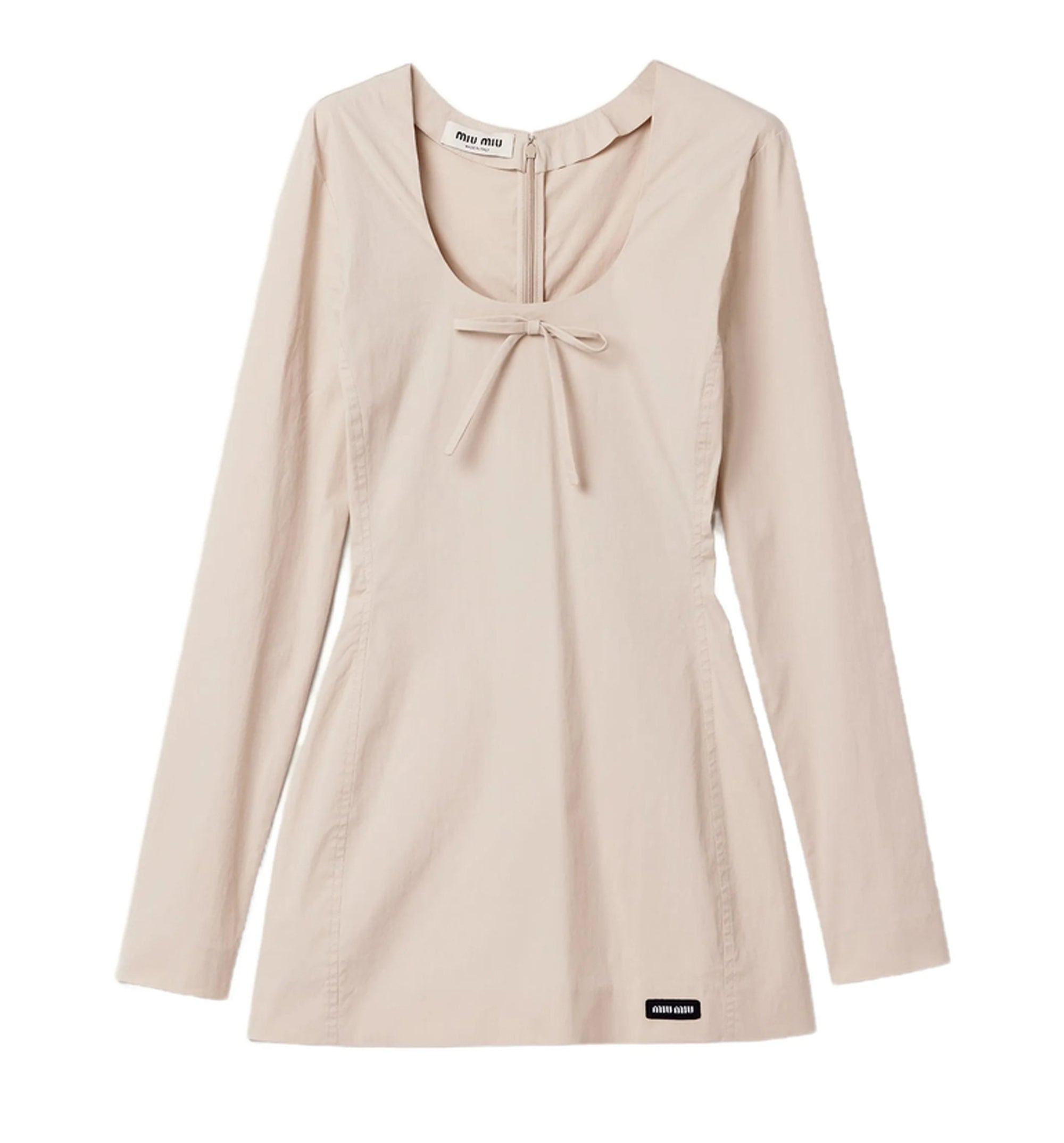 Stretch poplin mini-dress