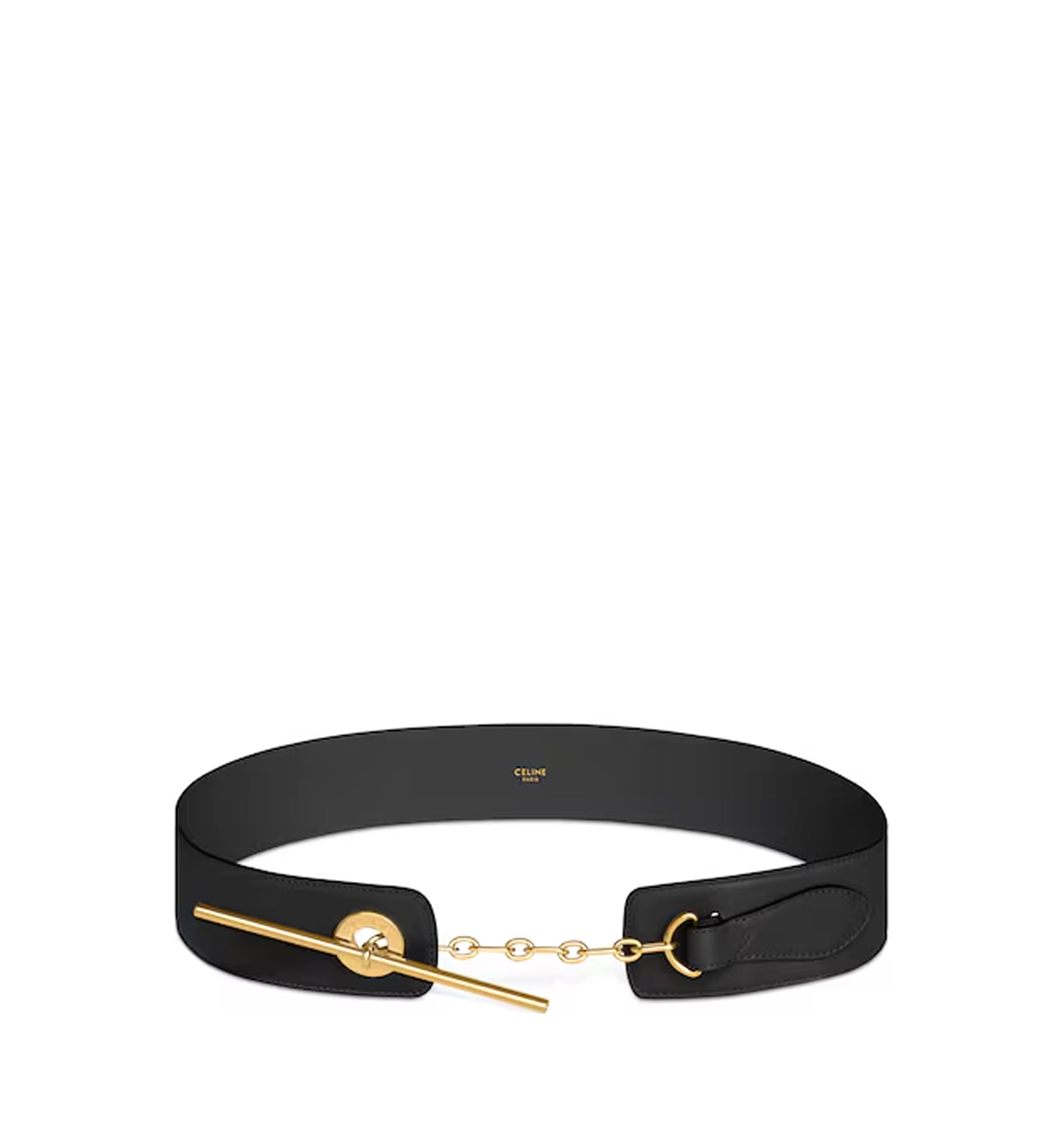 Large 50mm Celine Disc Belt In Supple Natural Calfskin