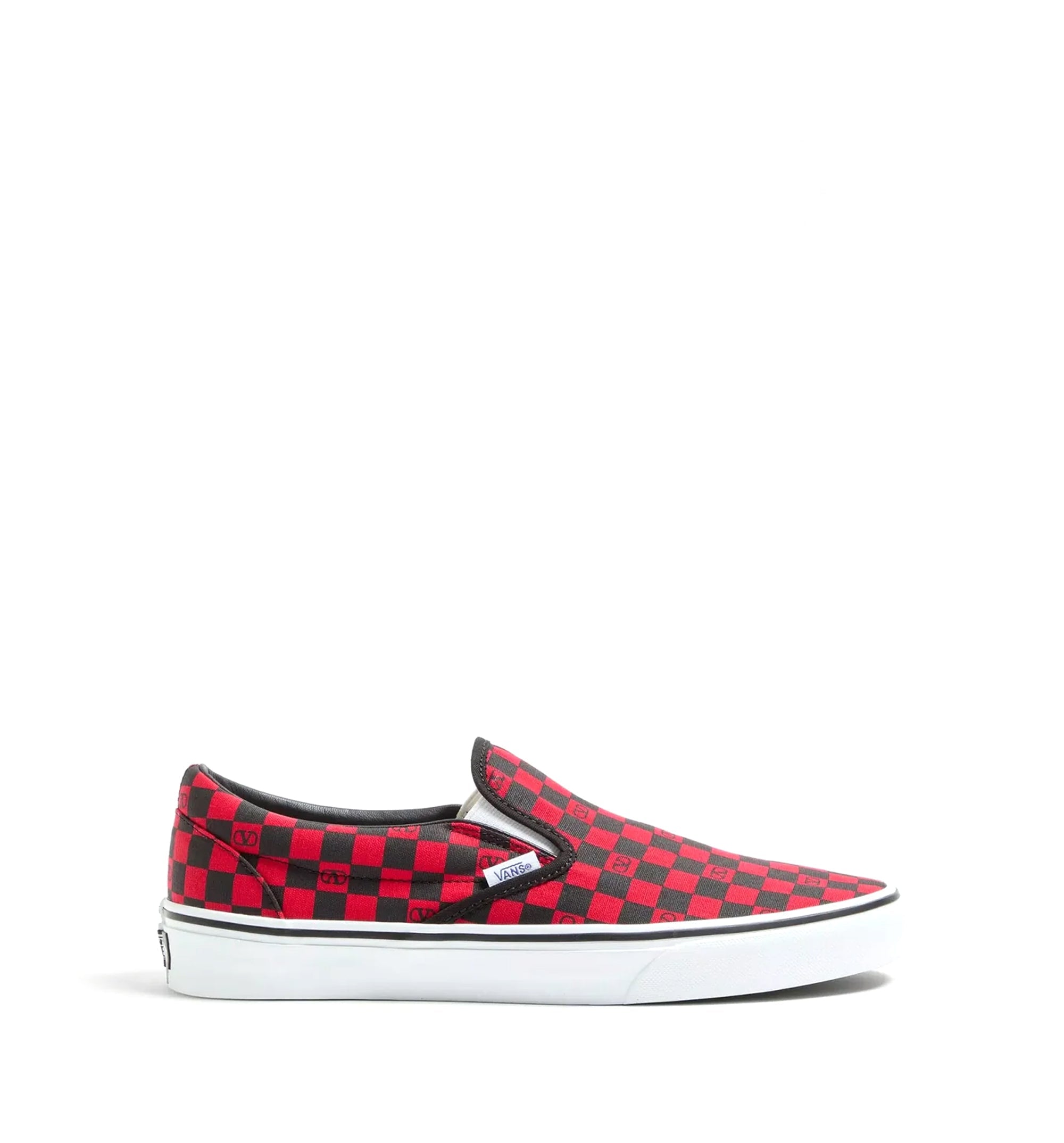 Valentino Garavani And Vans Slip-On Sneaker In Fabric With VLogo Checkerboard Print