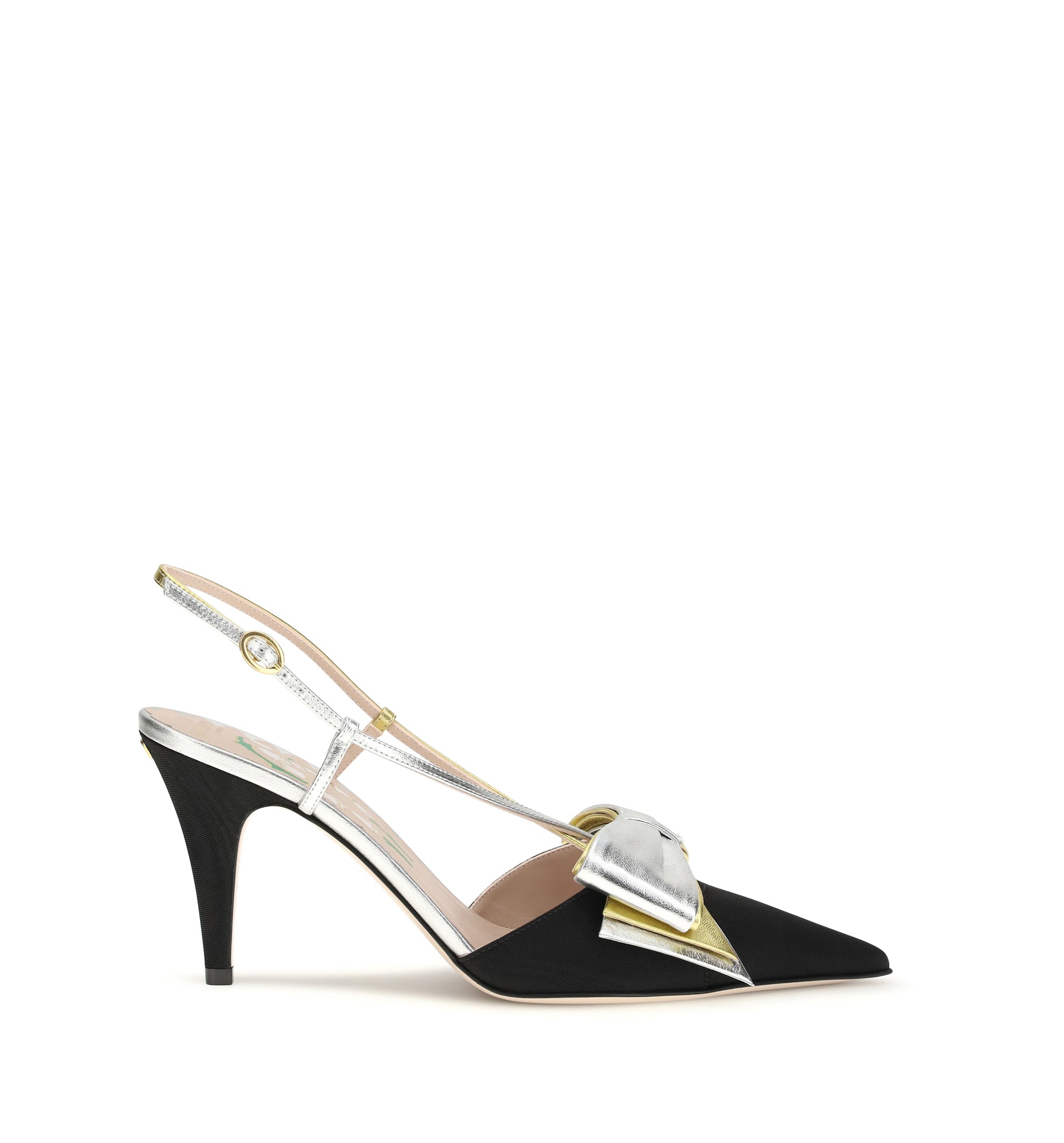 Bowow Slingback Pumps In Moirè Fabric 85mm