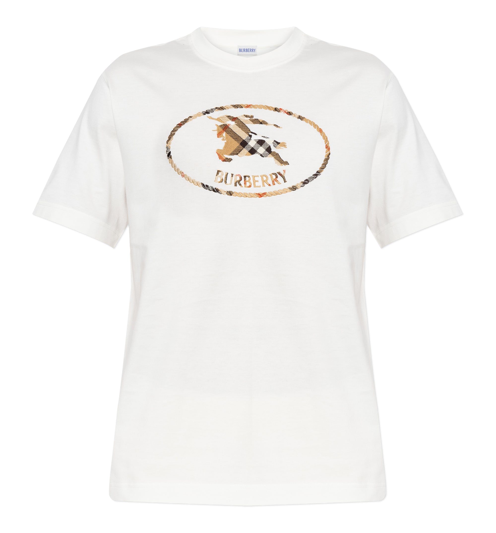 Check Knight Stamp Cotton T-Shirt