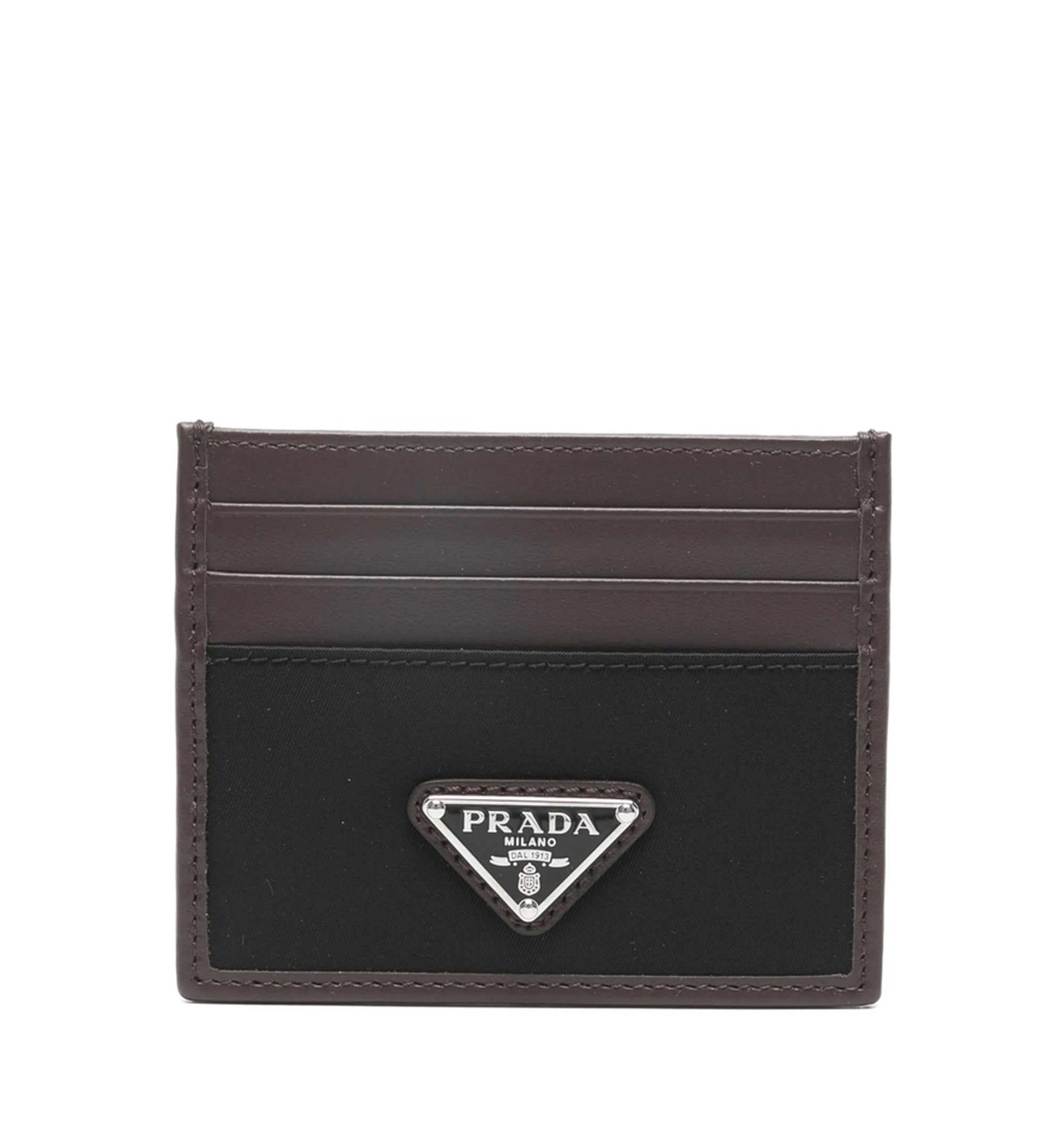 Prada Speedrock Re-Nylon and leather card holder