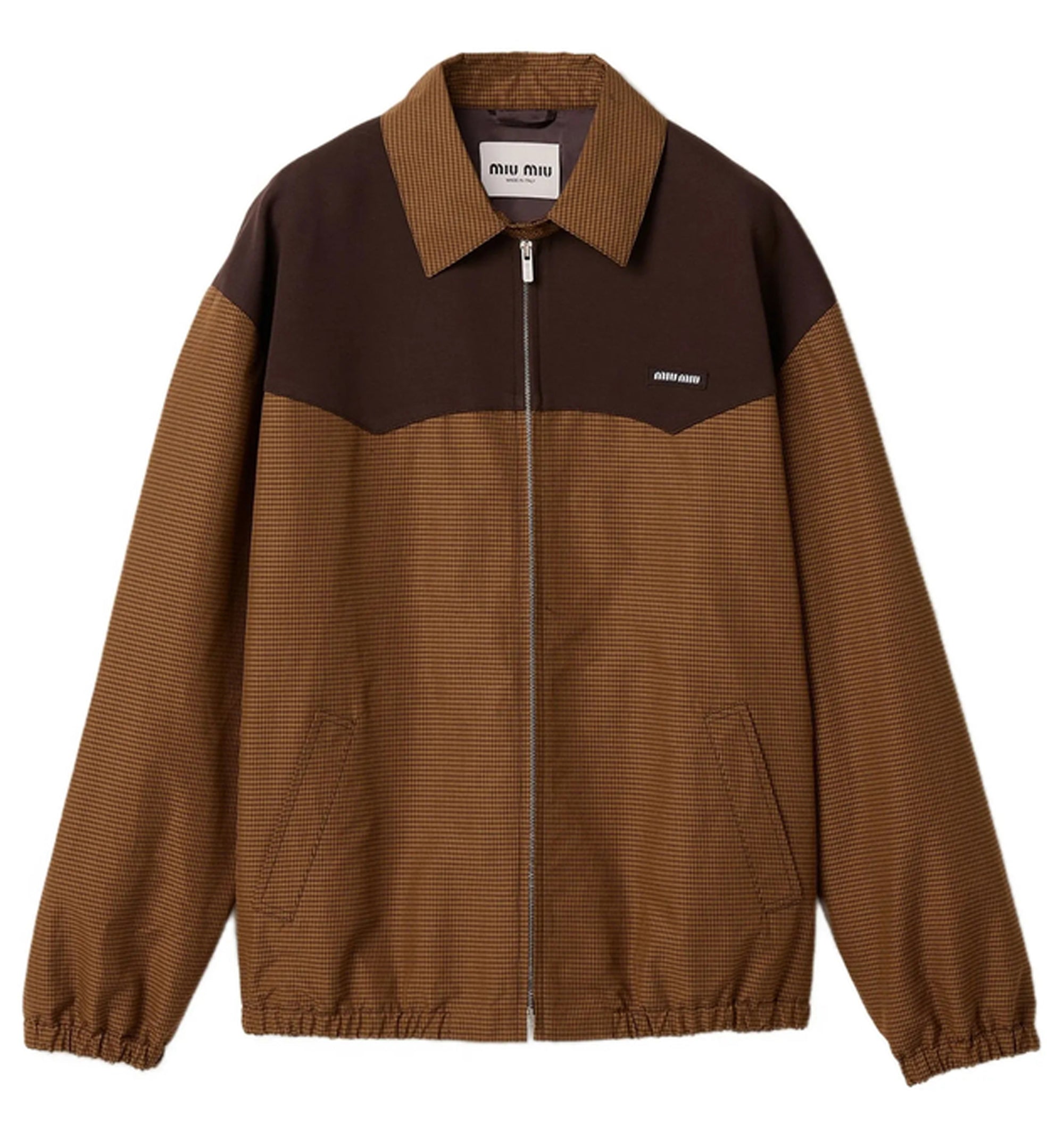 Gingham check blouson jacket