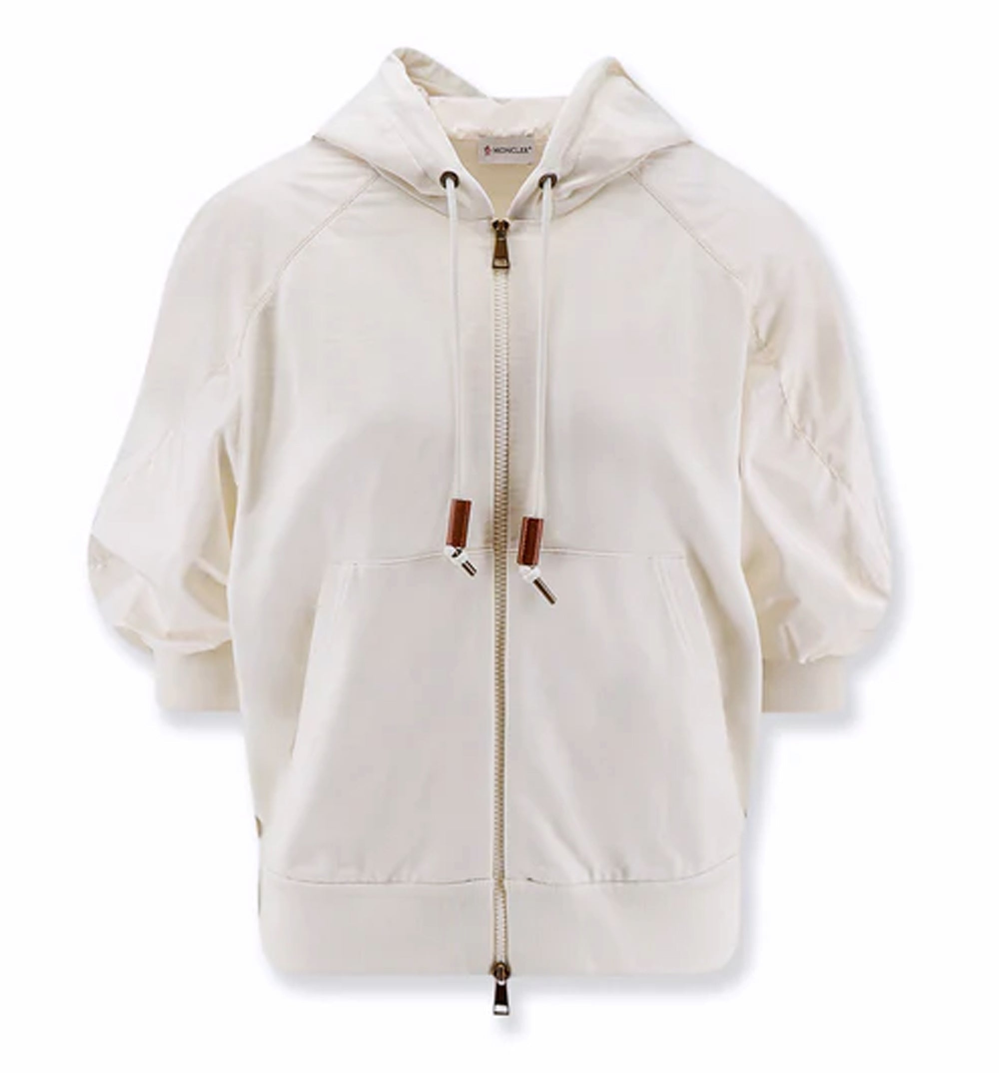 Cotton Zip-Up Hoodie With Nylon Sleeves