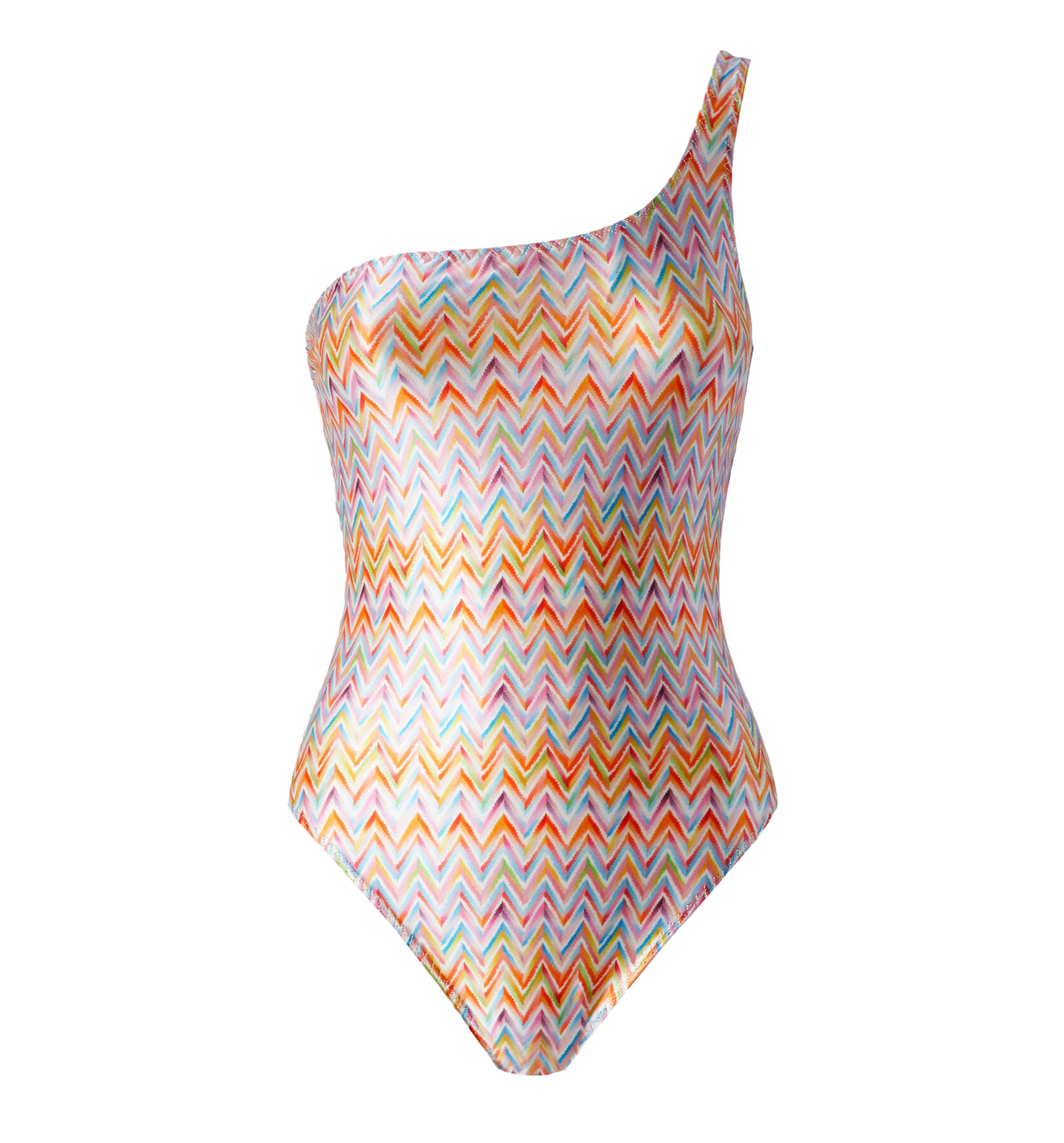 One-shoulder swimsuit in technical fabric