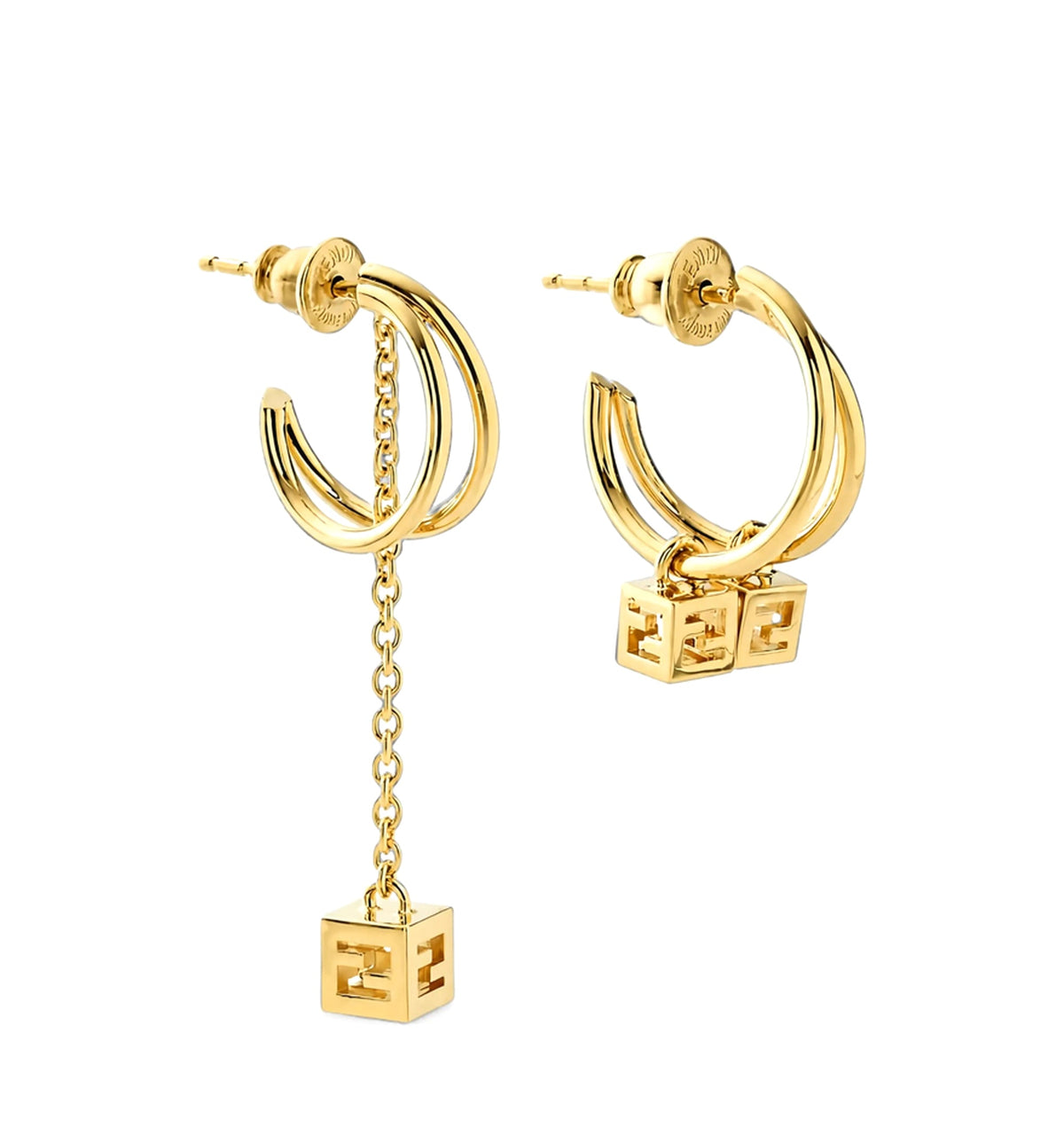 Fendi Faces Asymmetric Earrings