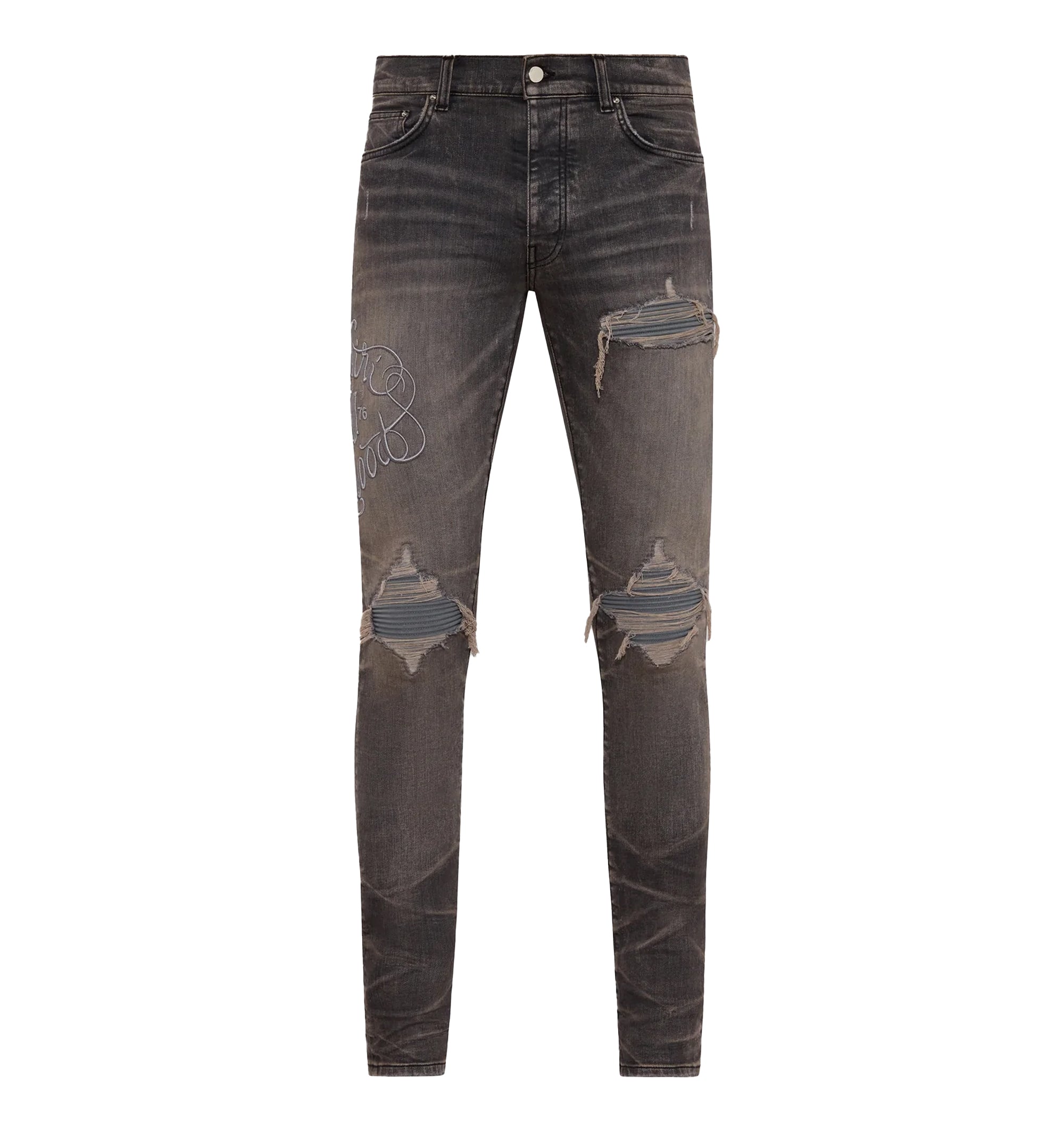 Ripped Embroidery Jeans