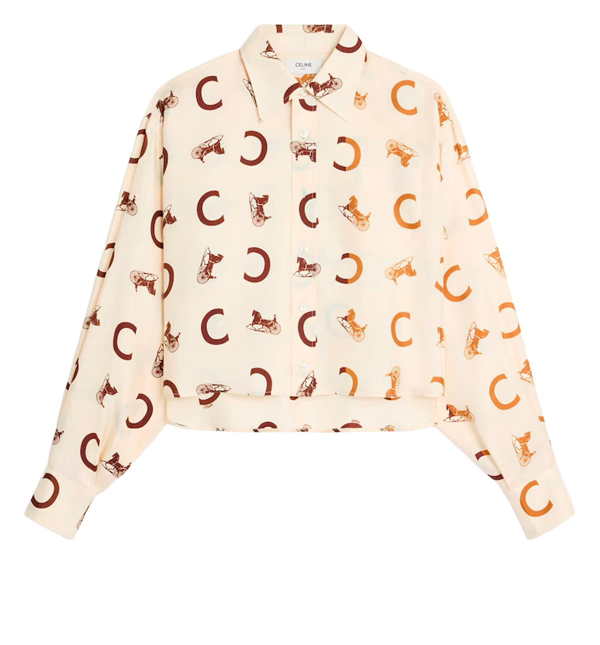 Cropped Shirt In Silk Twill