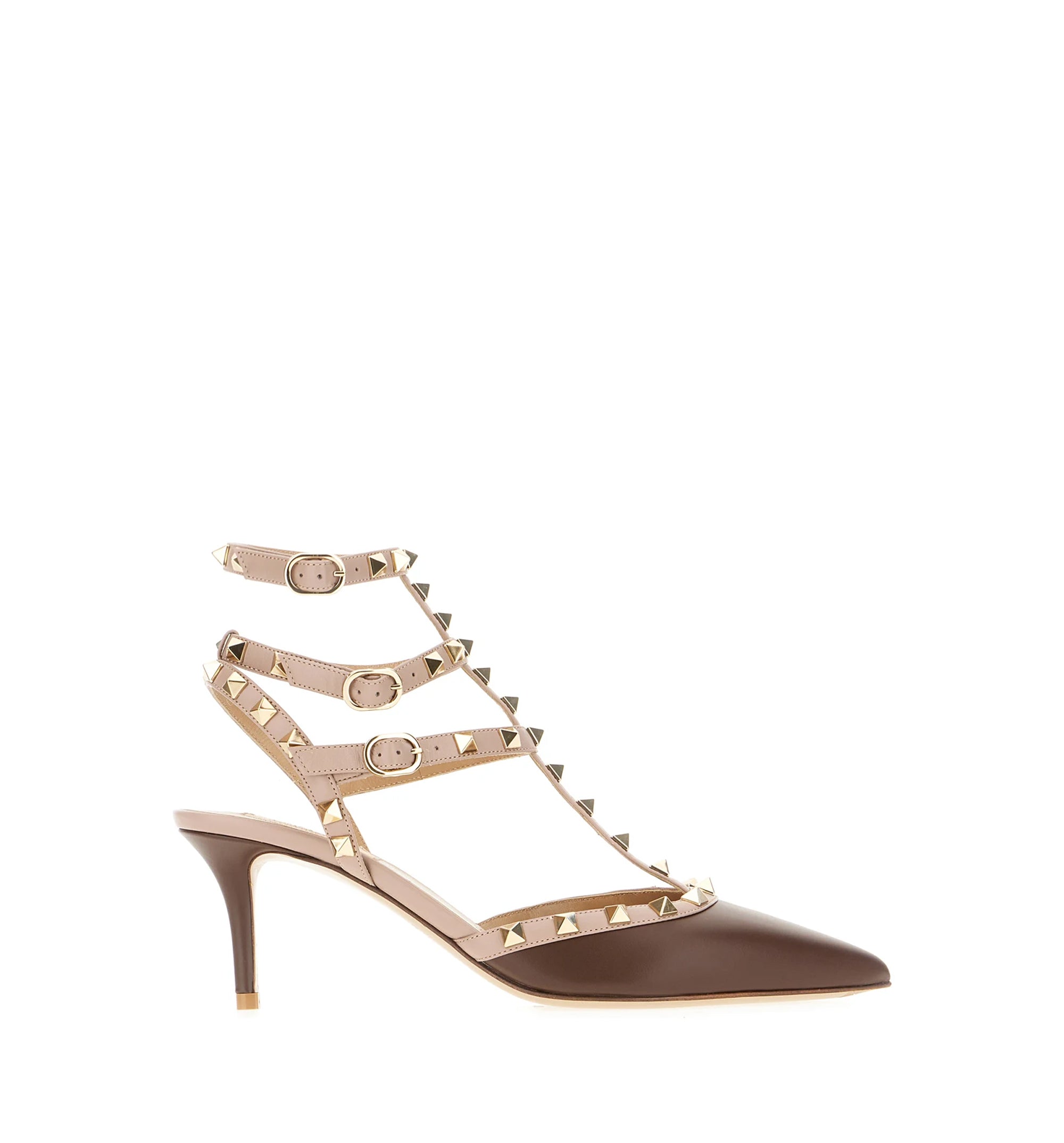 Rockstud Leather Slingback Pumps 65mm