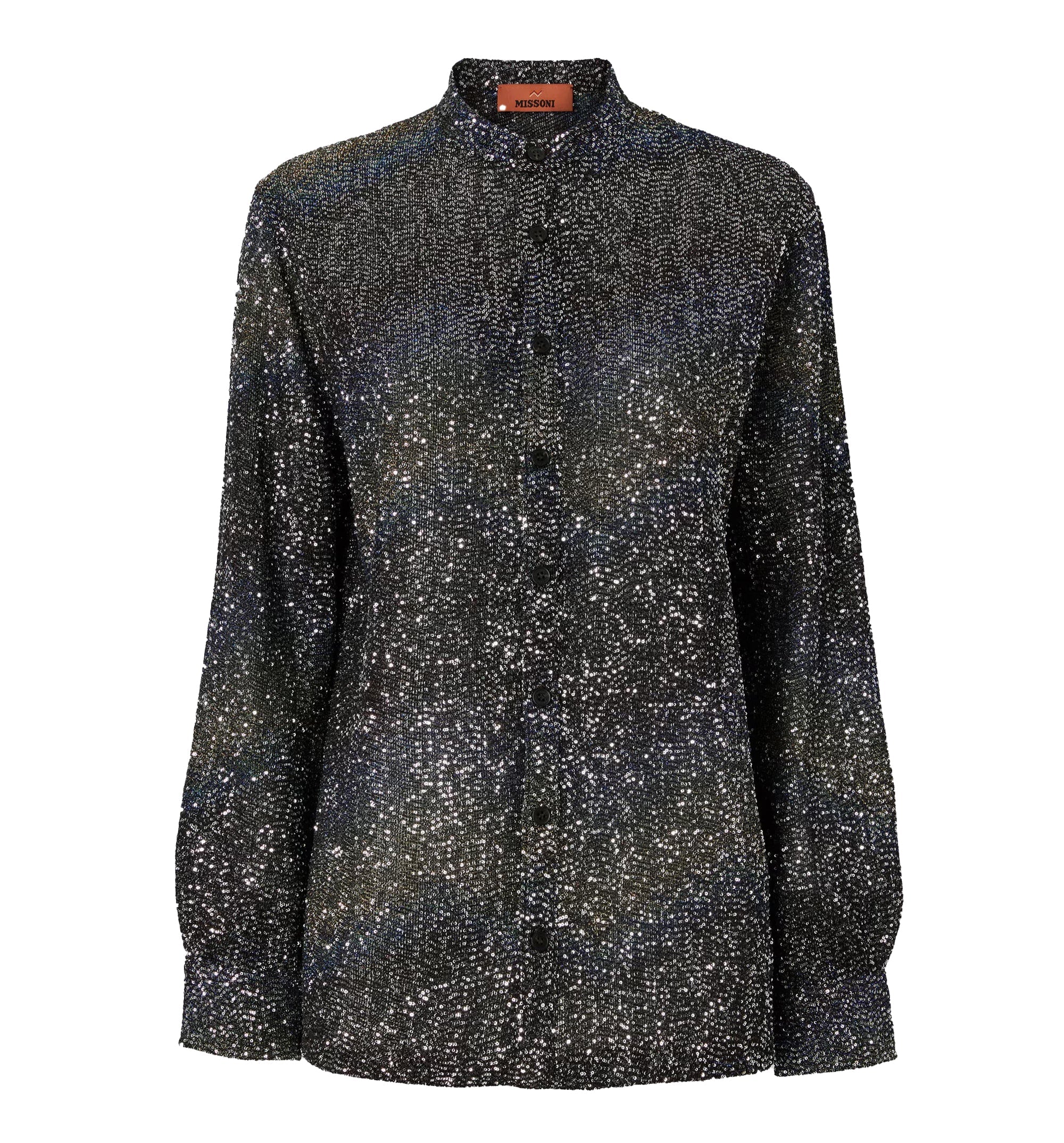Oversized shirt with sequin applications
