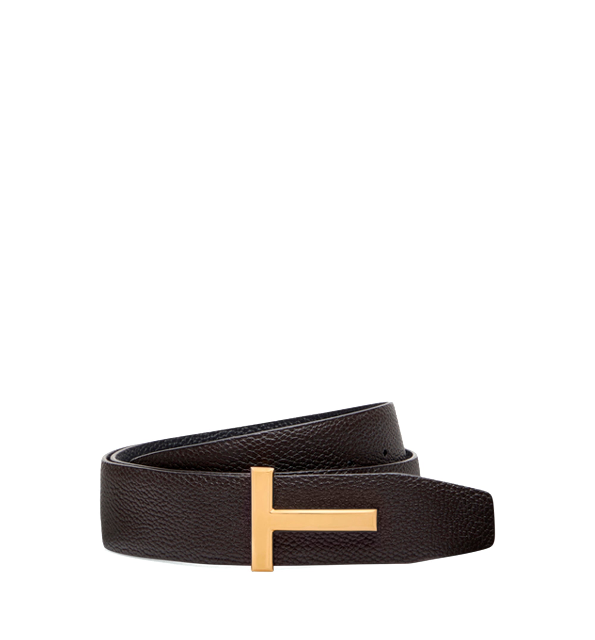 Grain Leather T Icon Belt