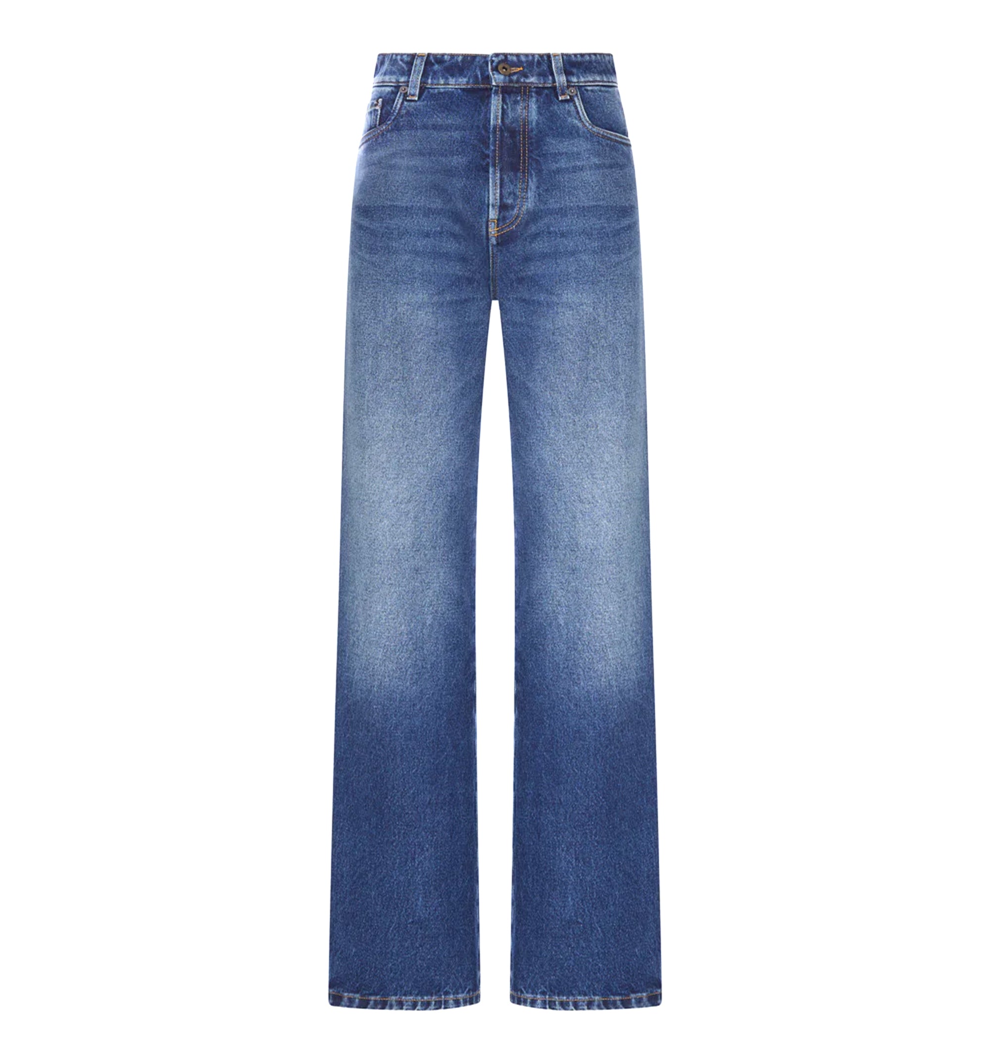 Five-pocket washed denim jeans
