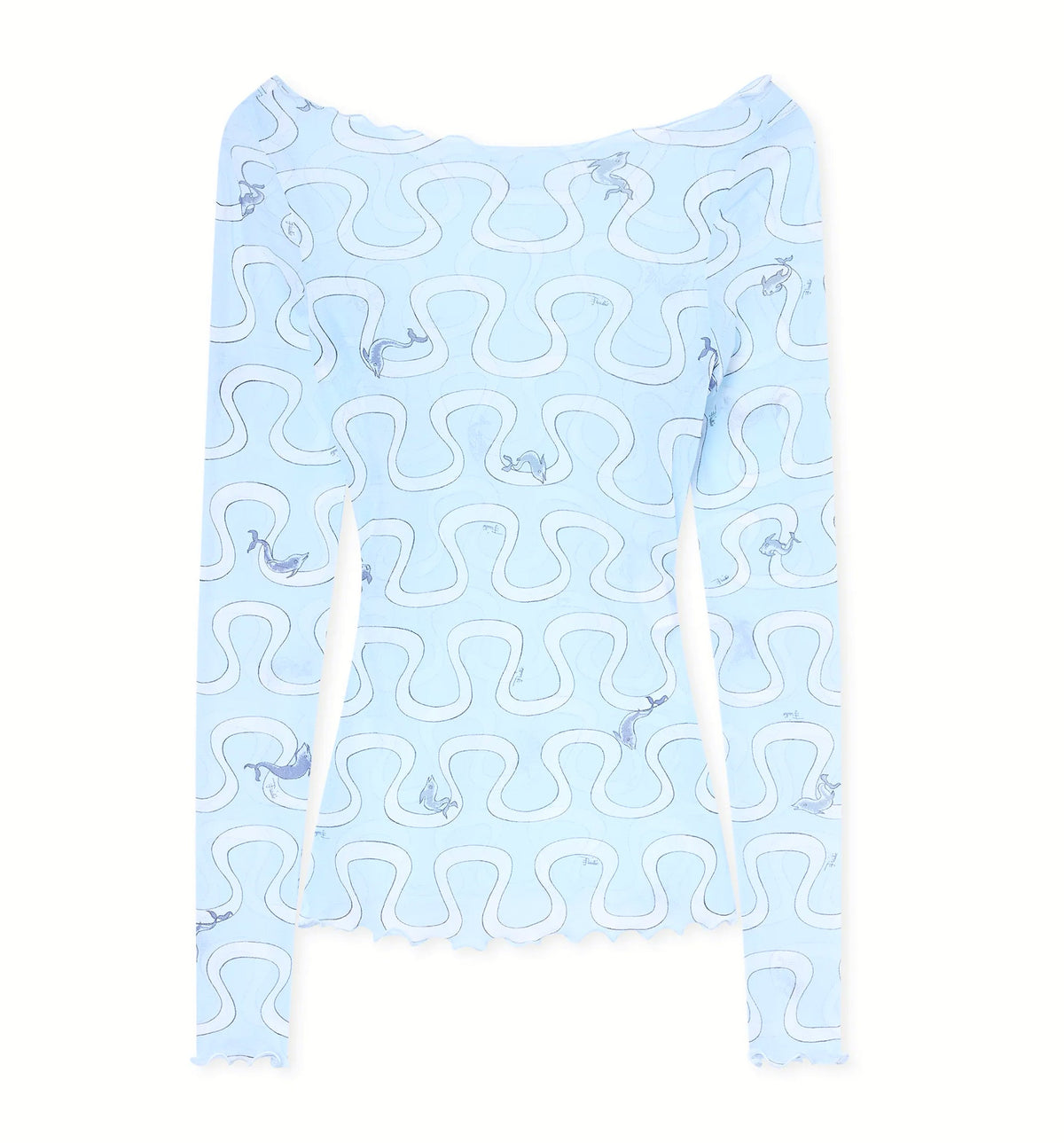 Onda Print Tulle Top