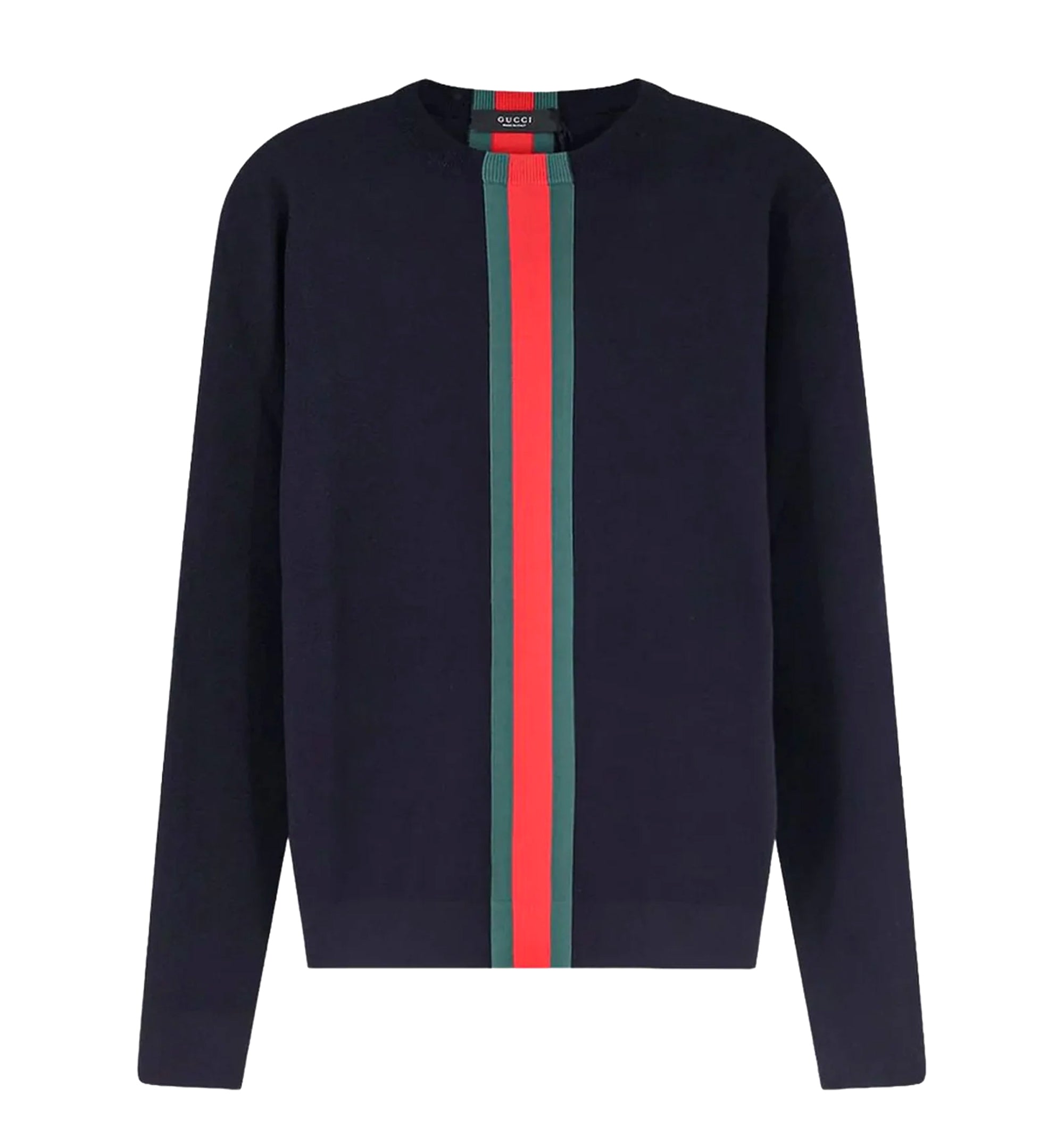 Knit cotton sweater with Web intarsia
