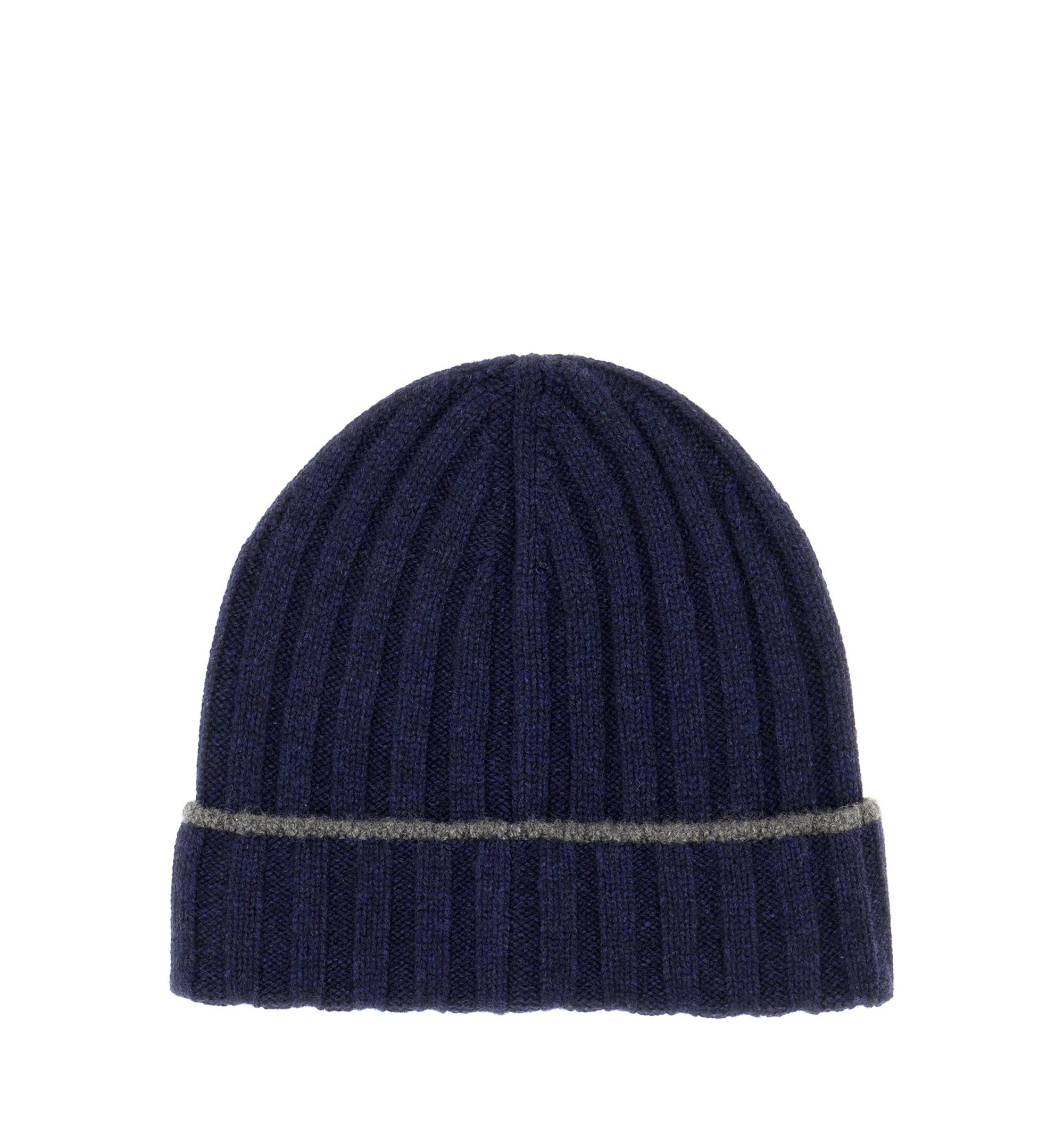 Ribbed-knit cashmere beanie hat