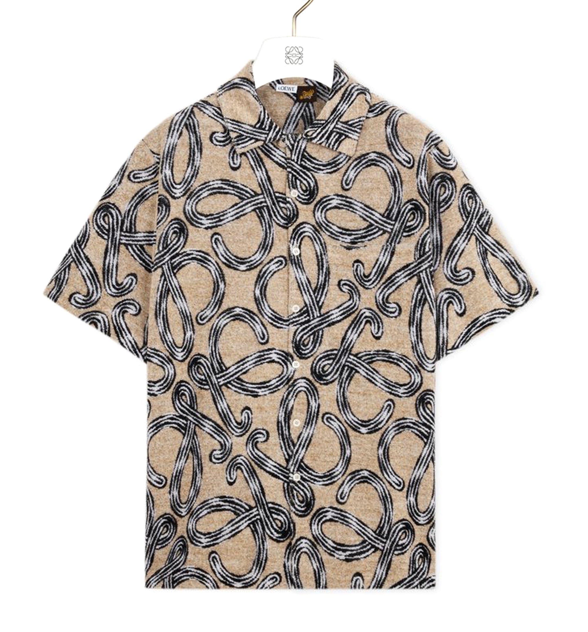 Short sleeve shirt in terry cotton jacquard