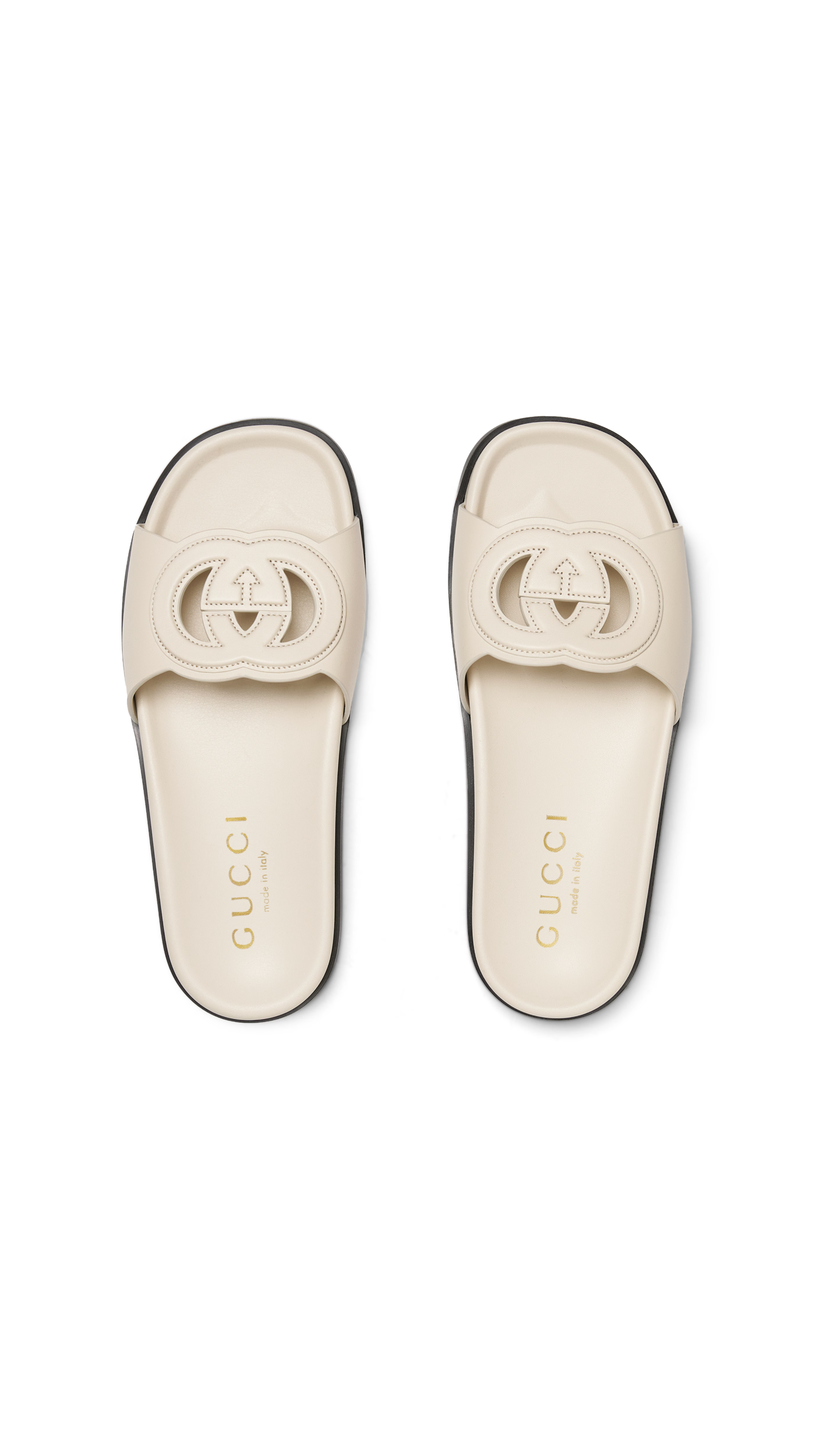 Interlocking G Slide Sandals - Ivory