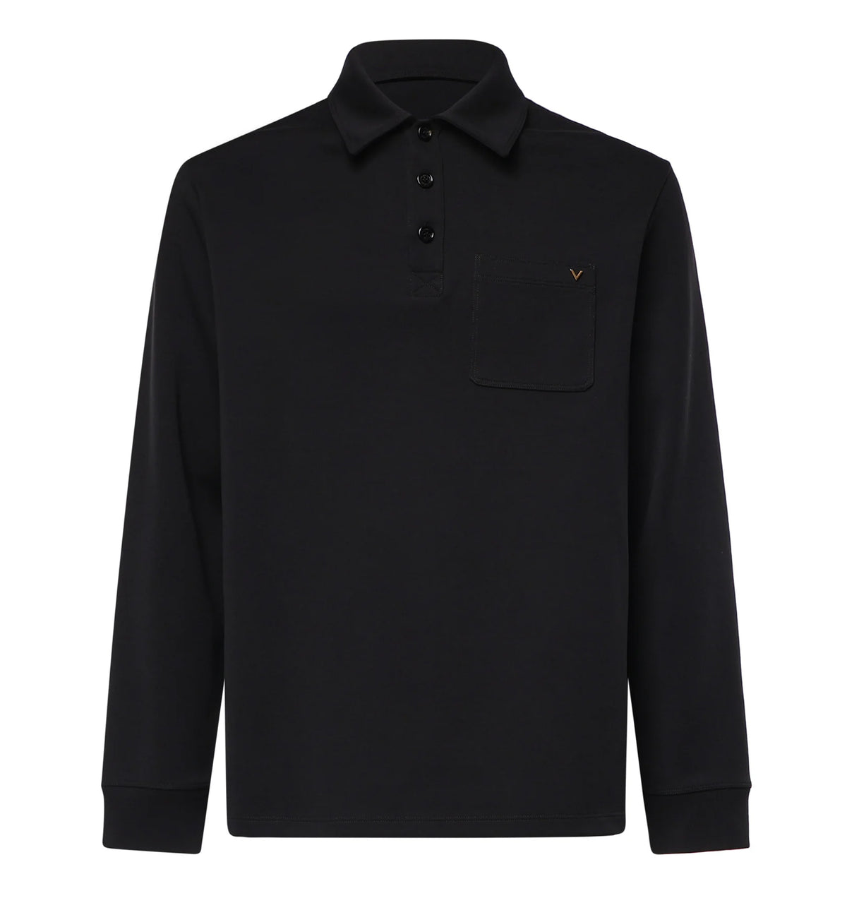 Cotton Blend VGold Long-Sleeve Polo Shirt