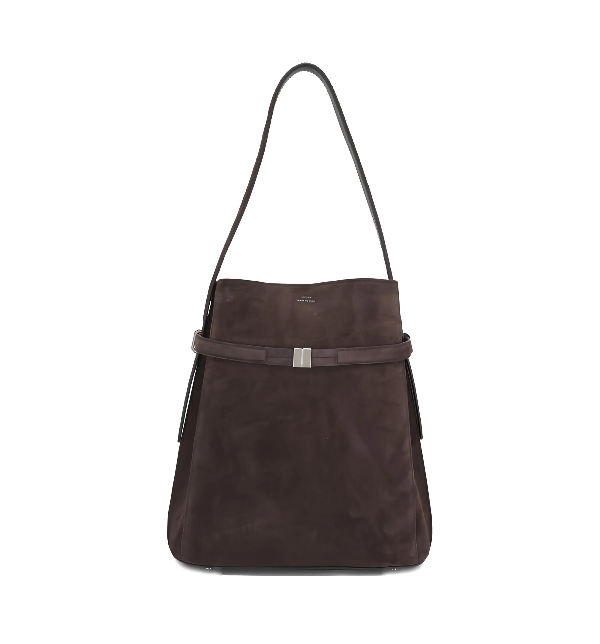 Suede Belted Bucket Bag