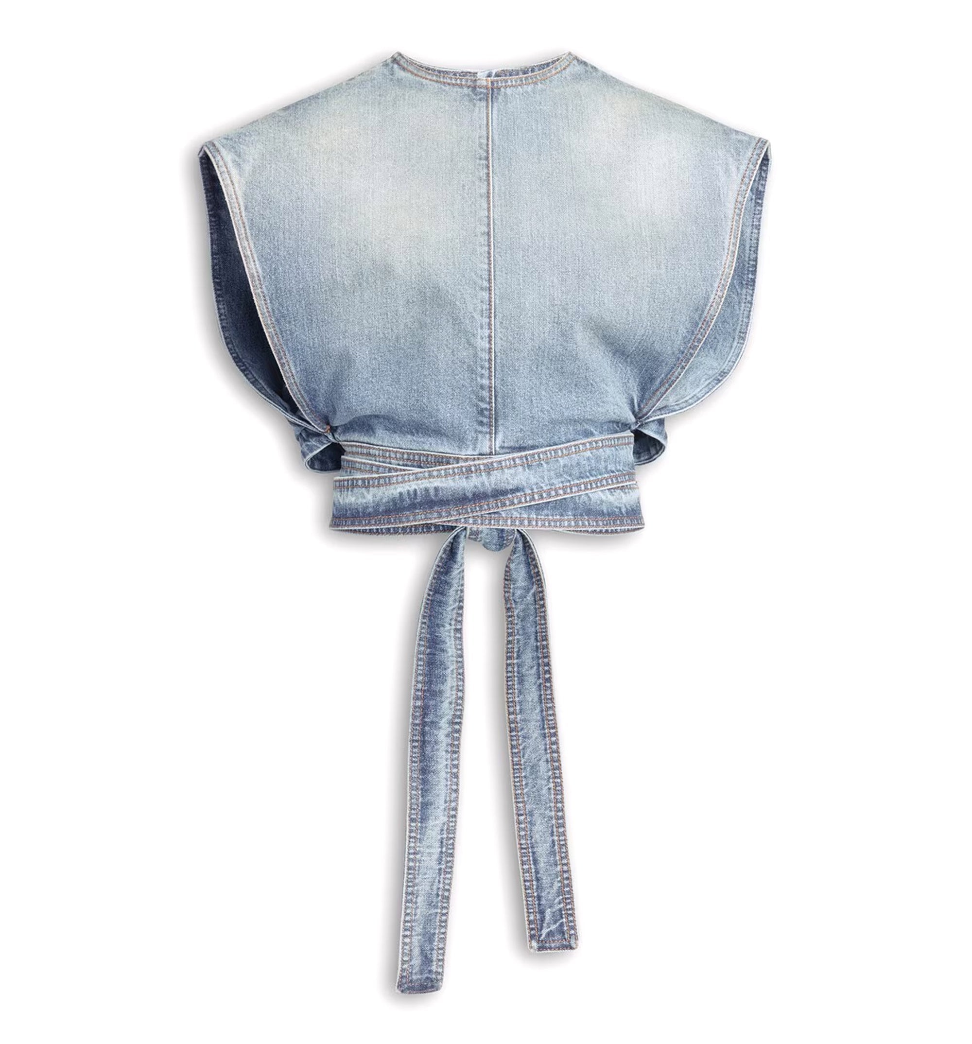 Belted Denim Top