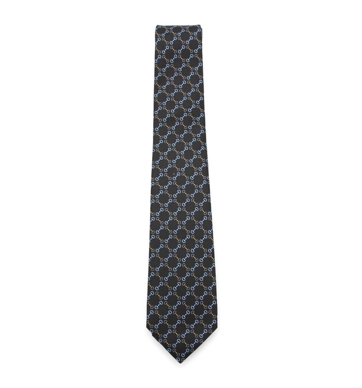 Horsebit silk jacquard tie