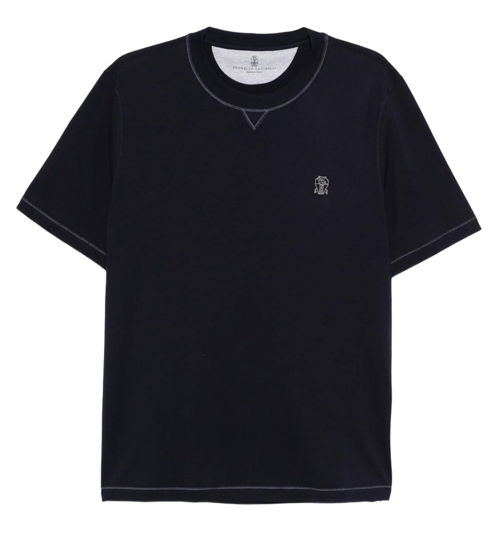 Cotton jersey crew neck T-shirt with logo