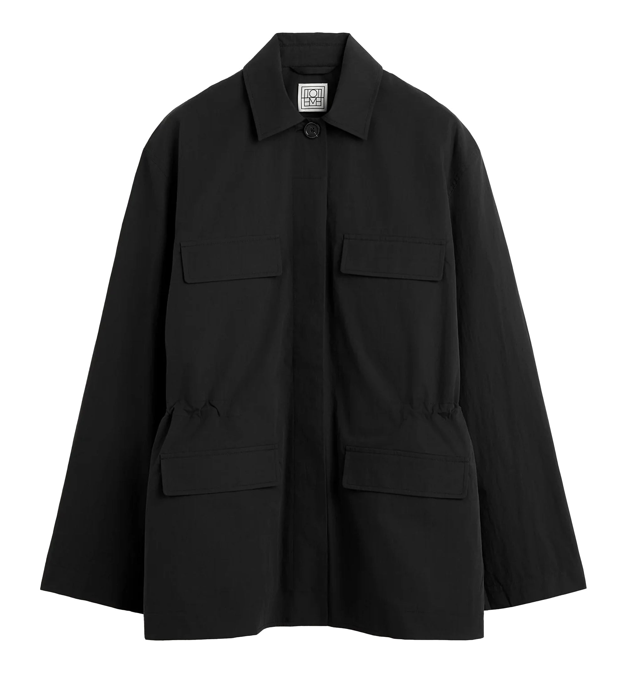 Drawstring-Waist Pocket-Detail Jacket