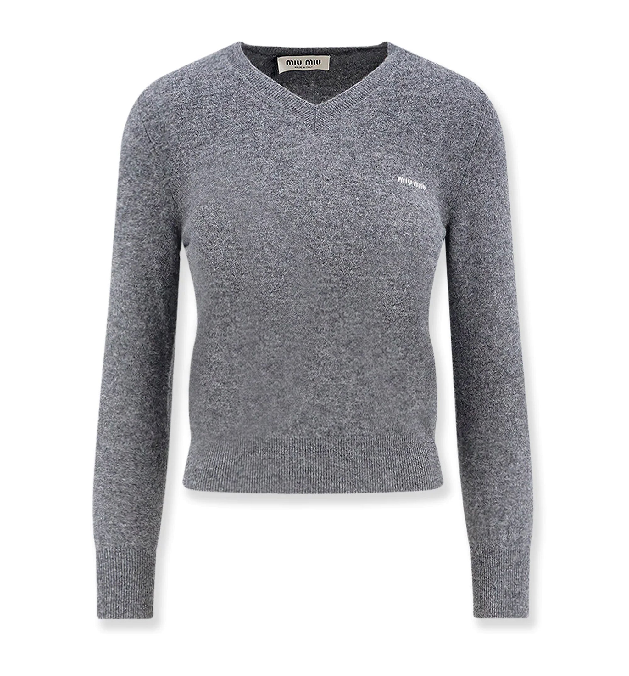 V-neck wool cardigan