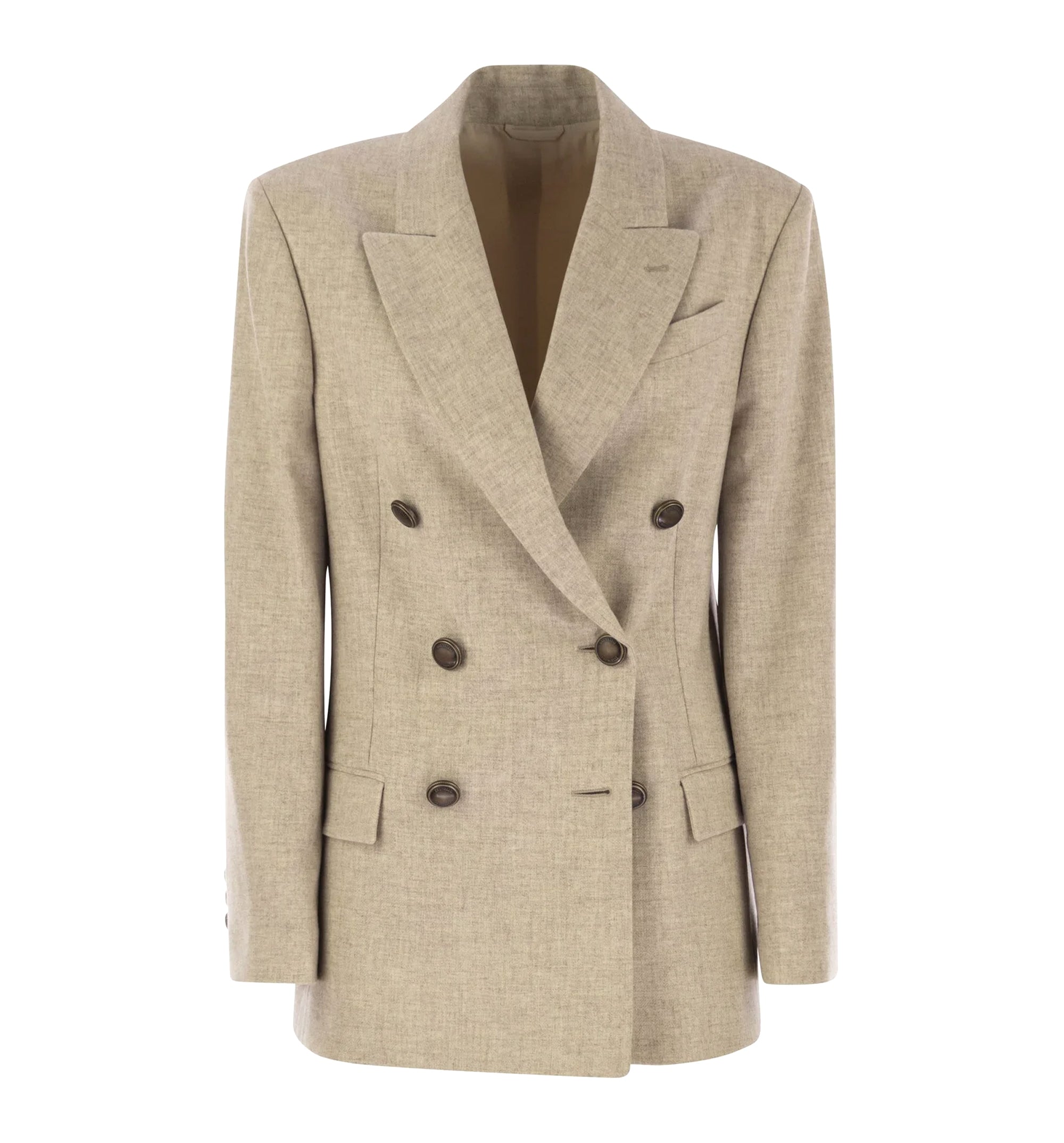 Virgin Wool And Cashmere Twill Flannel Blazer
