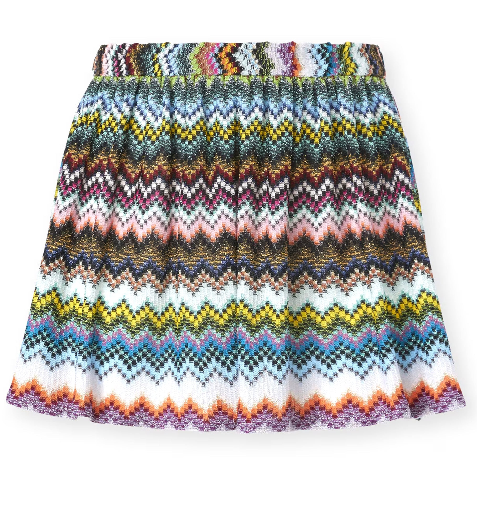 Viscose Lamé Shorts With Pixelated Zigzag Motif