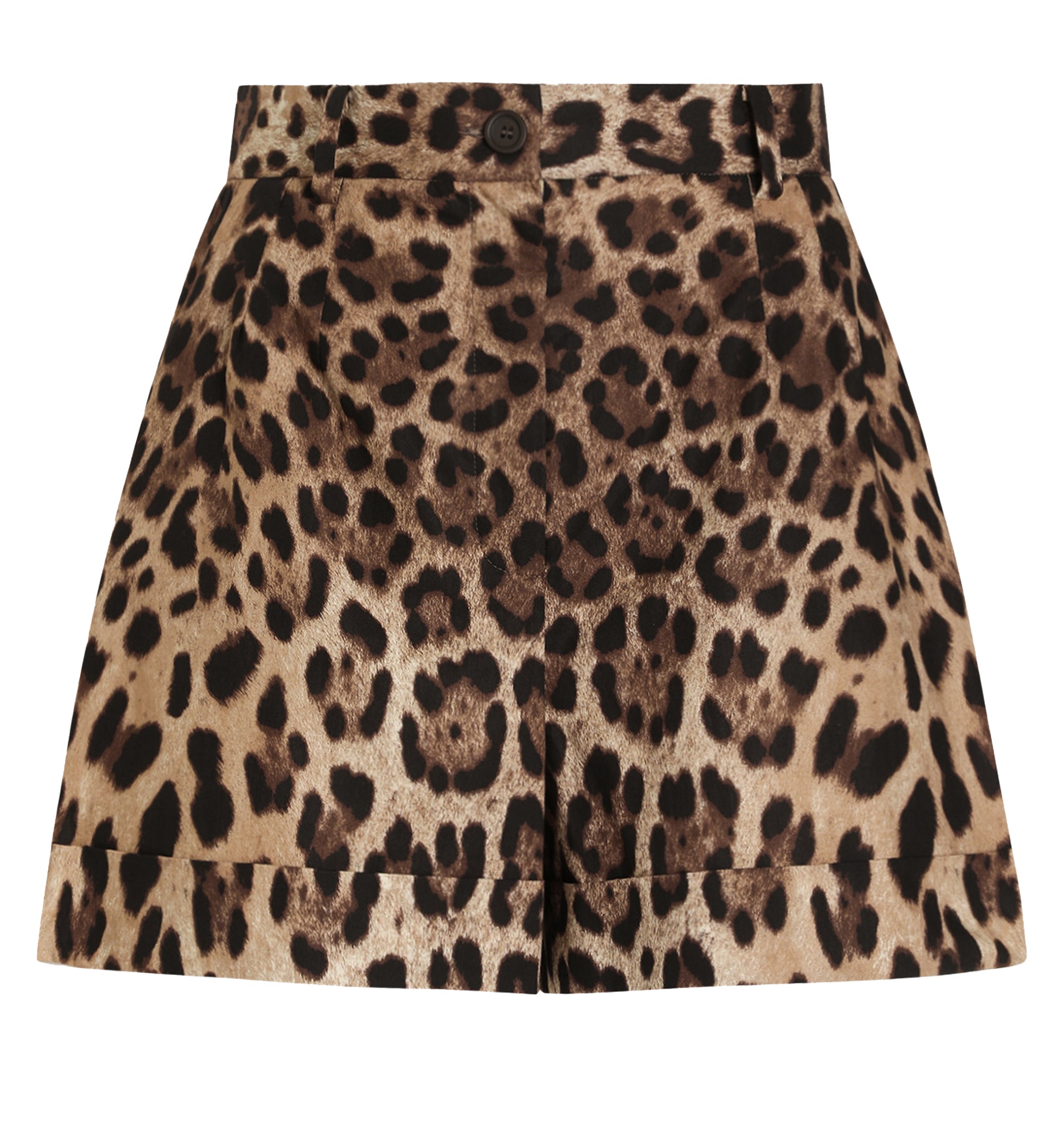 Leopard-Print Poplin Shorts