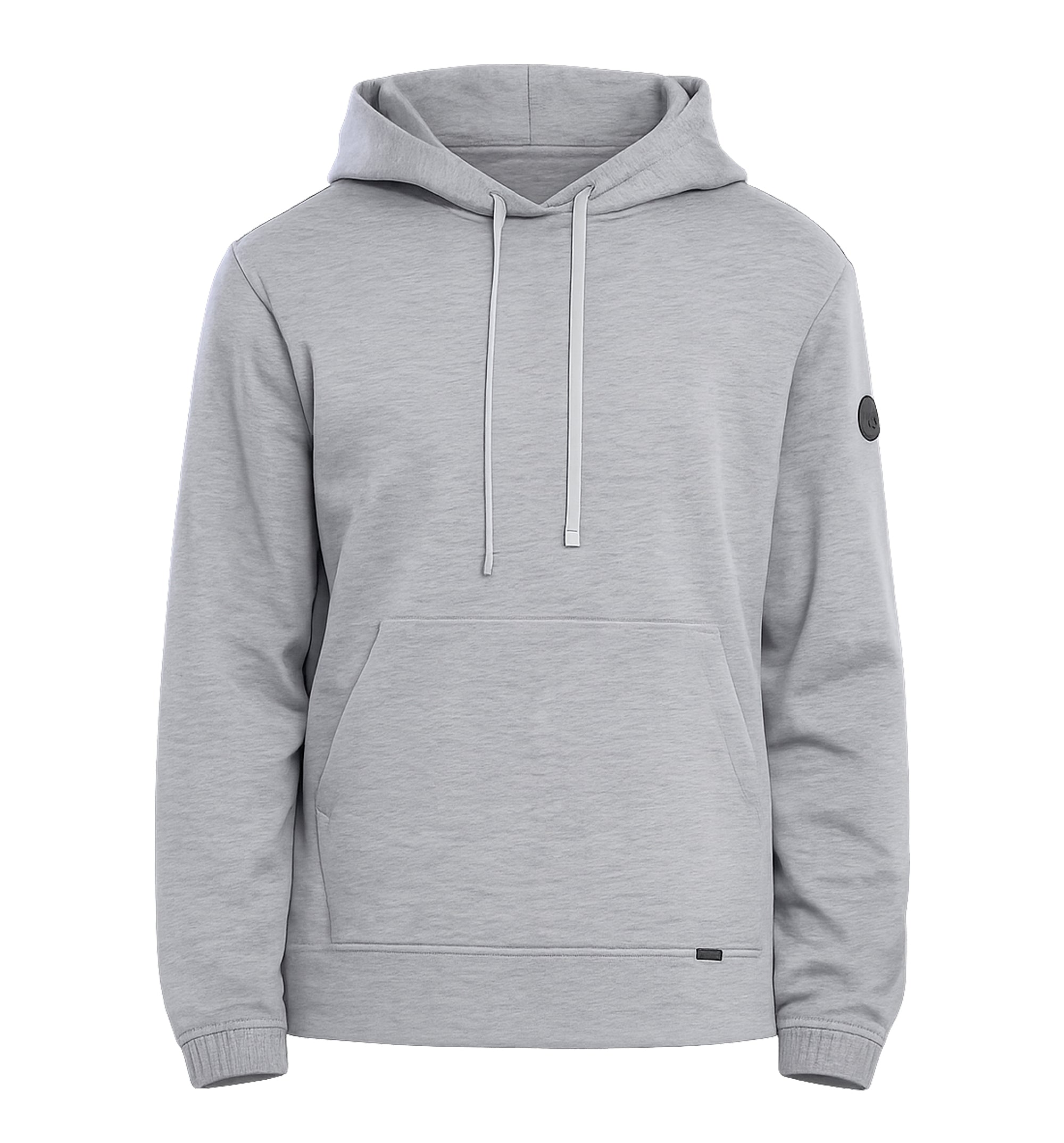 Leather Logo Cotton Blend Hoodie
