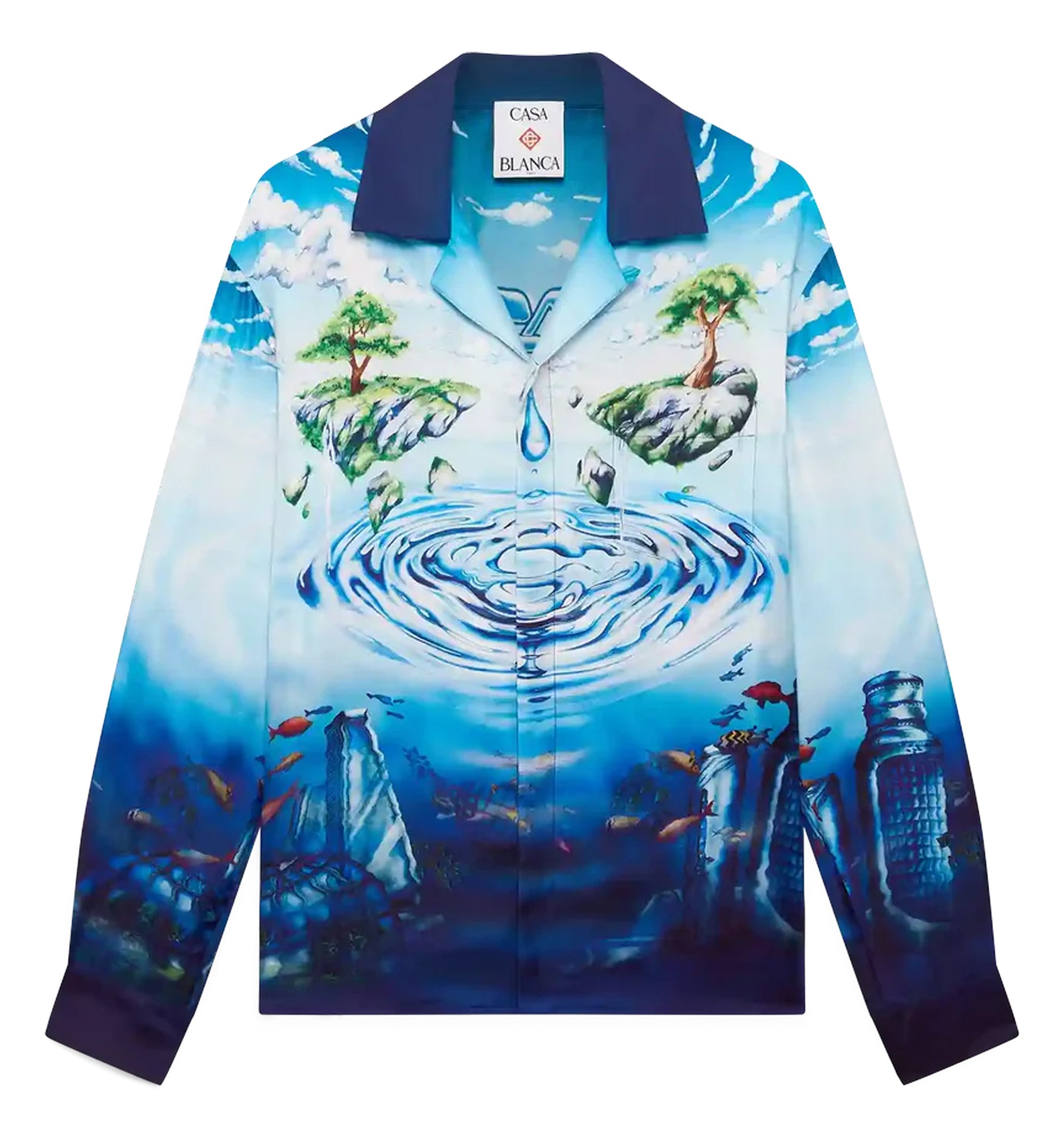 Lost Atlantis Long Sleeve Silk Shirt