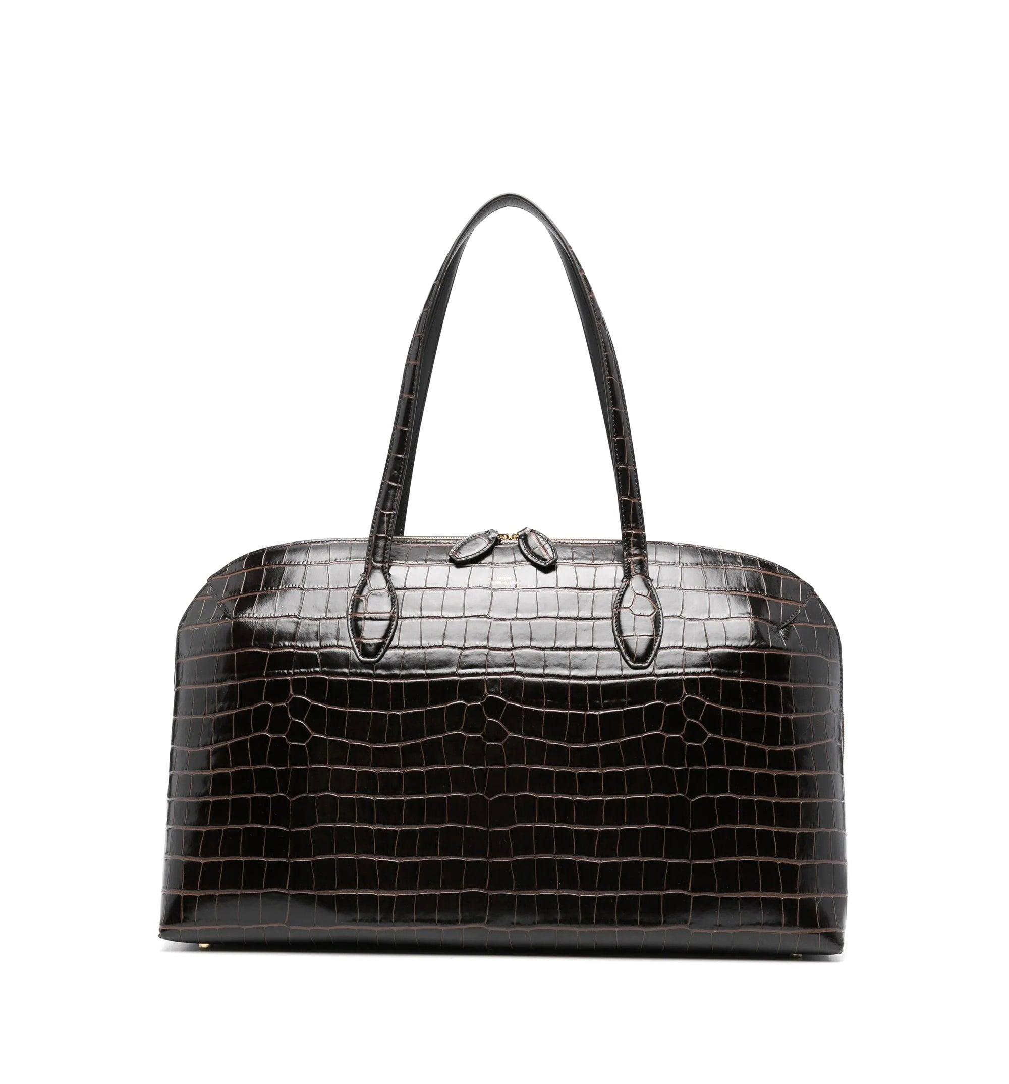Croco Embossed Day Leather Handbag