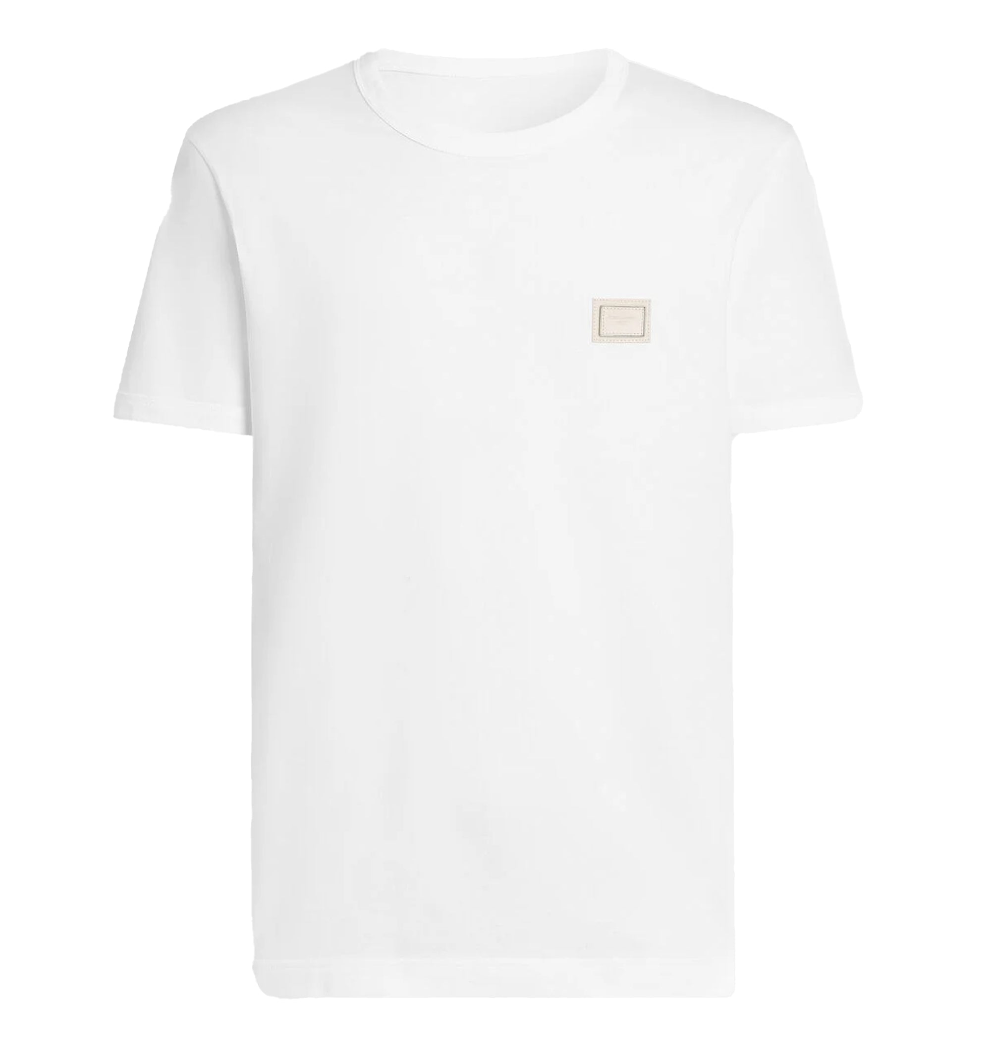 Cotton T-Shirt With Logo Plate