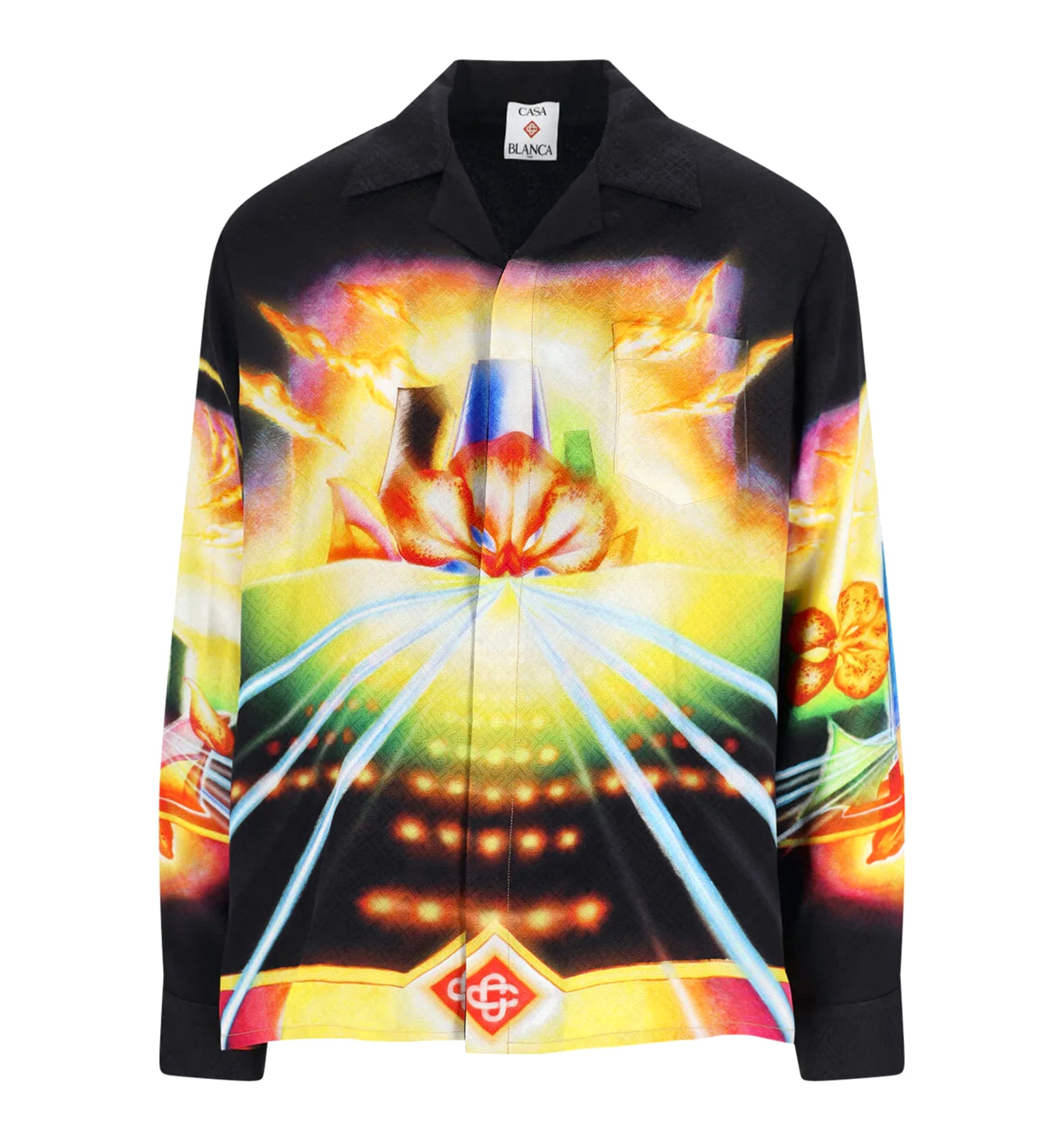Orchid Skyline Cuban Collar Long Sleeve Shirt