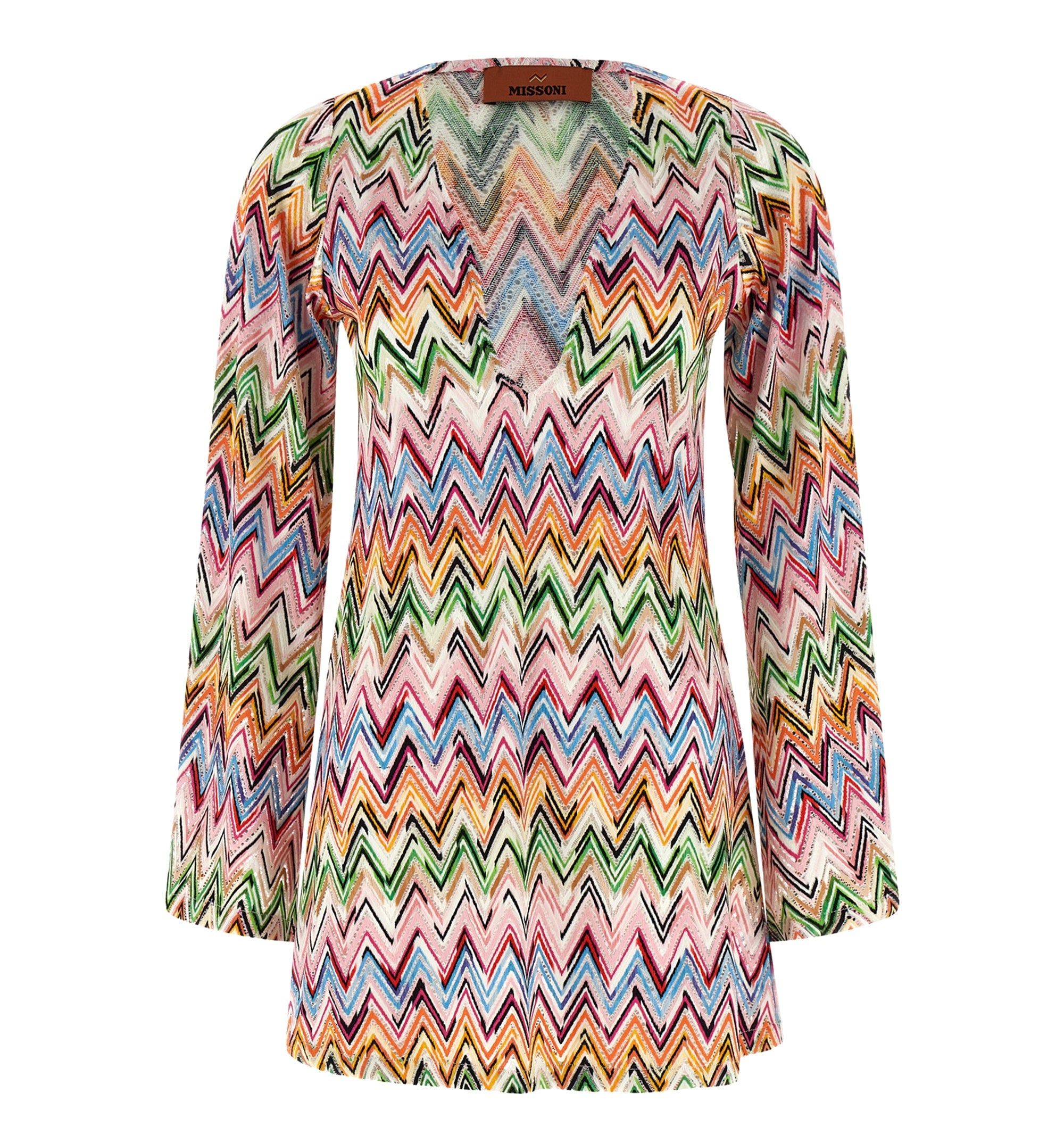 Zigzag Openwork V-Neck Dress