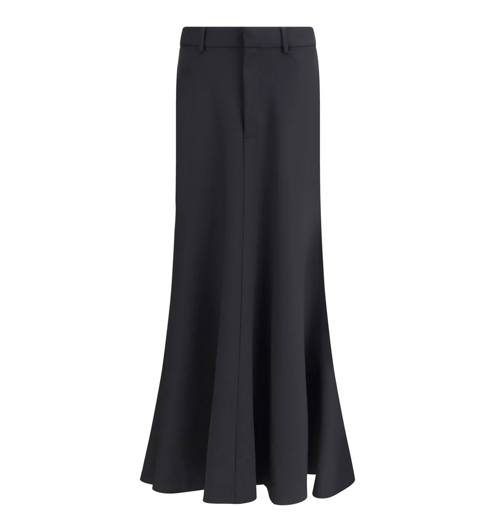 Godet Maxi Skirt In Virgin Wool